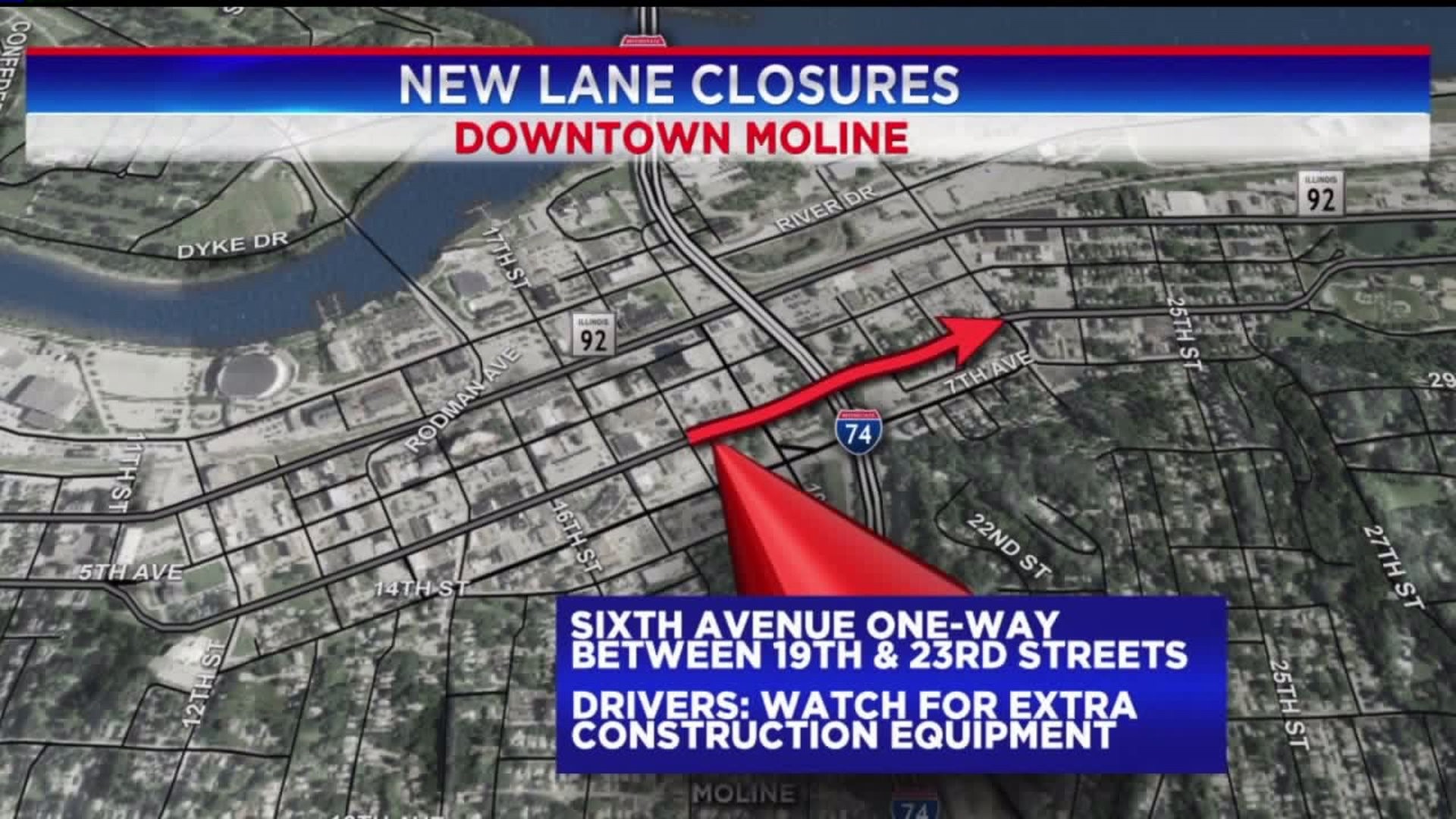 Daily closures coming to 6th Avenue in Moline