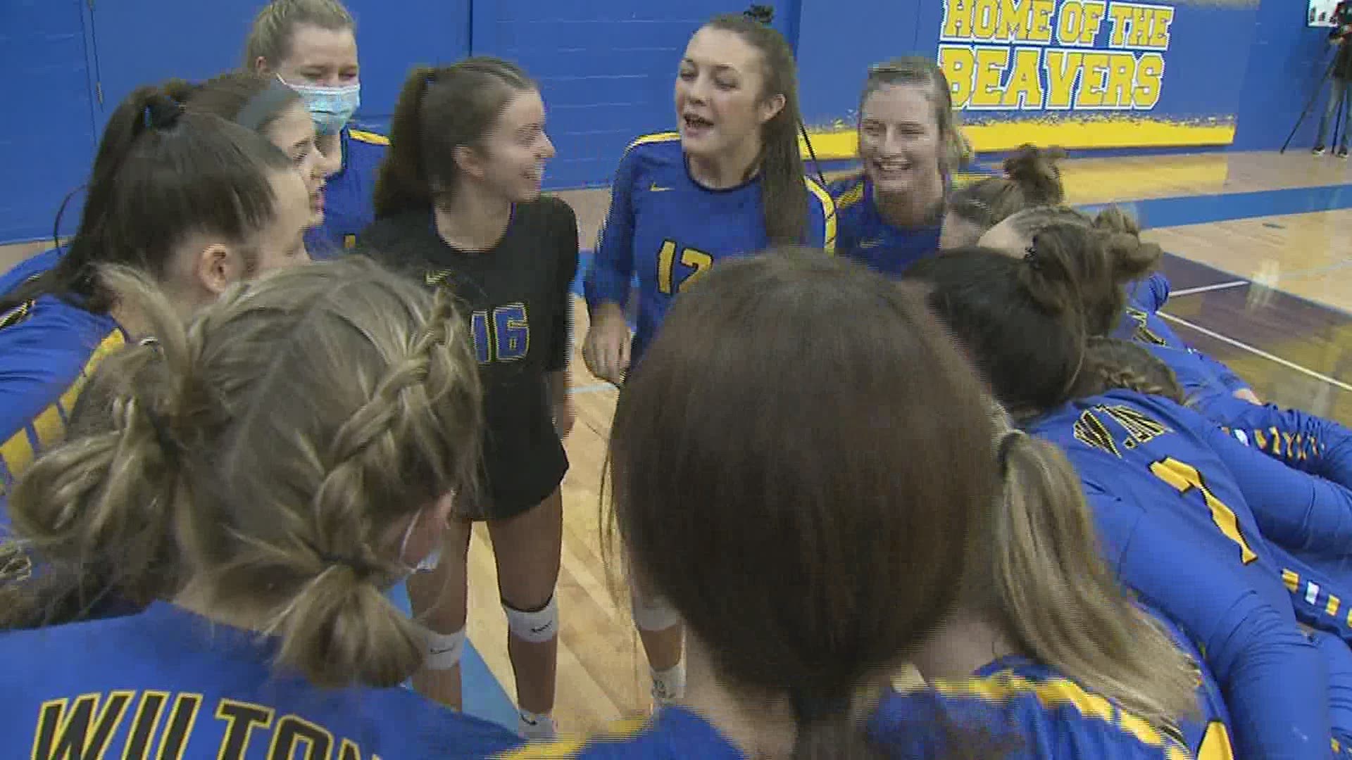 In a battle of state ranked volleyball teams, Wilton remains undefeated after sweeping West Liberty 3-0.