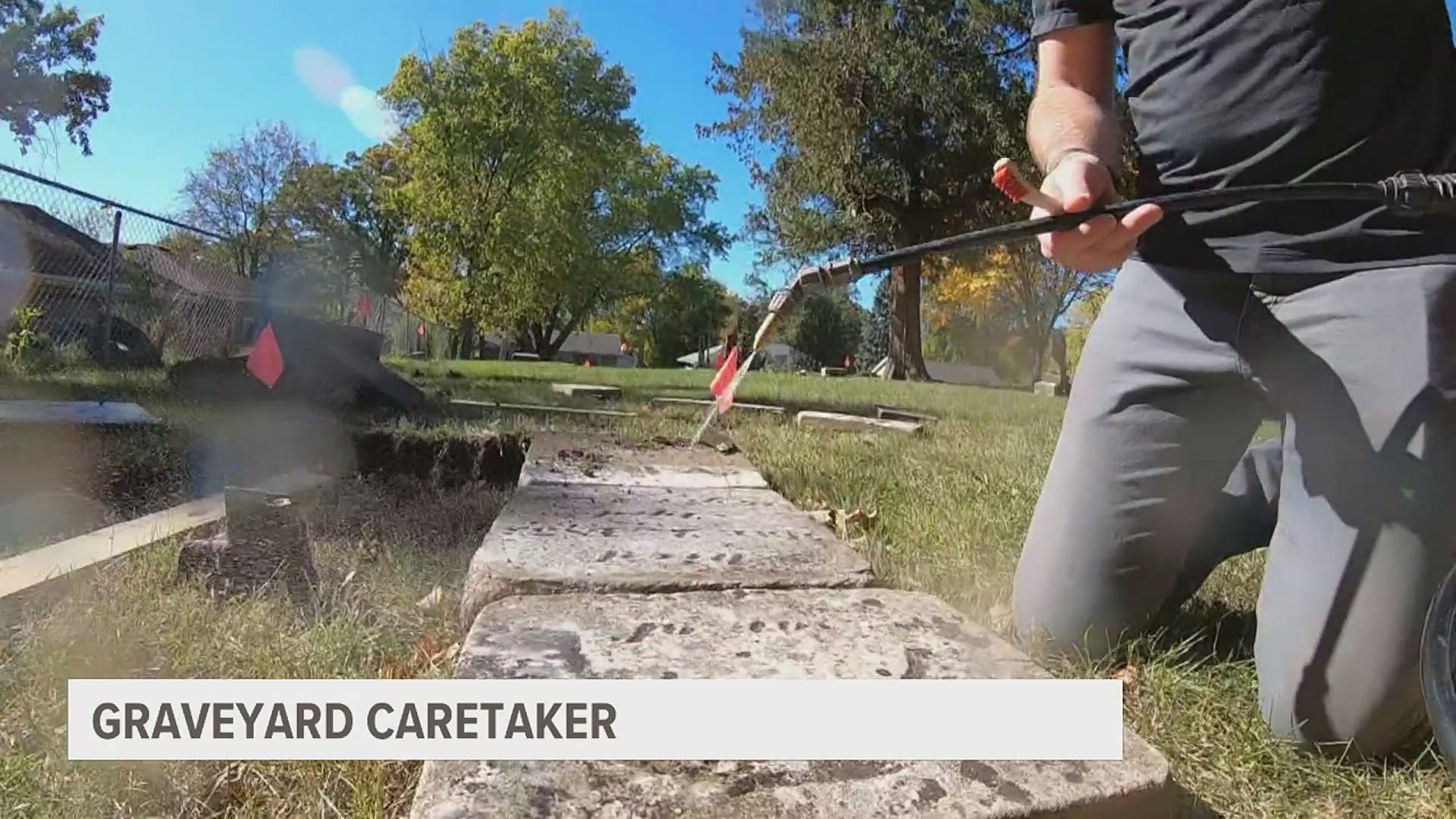 A man known as the "Millennial Stone Cleaner" has been resurrecting headstones across the state, and sharing his methods on social media.