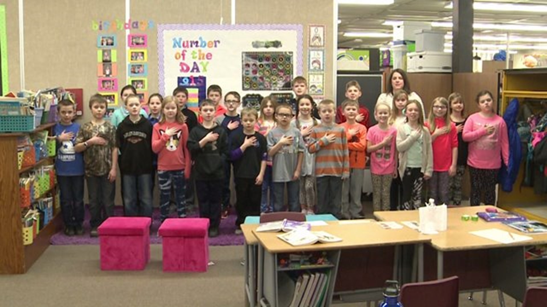 The Pledge from Mrs. Hakes` class at Annawan Grade School