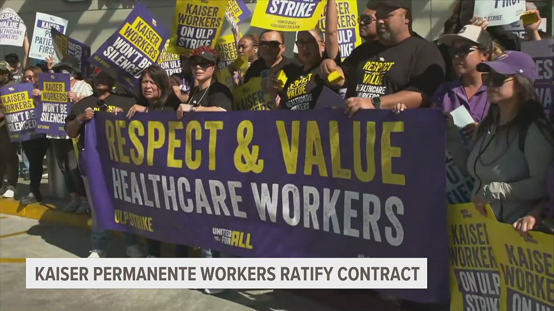 Kaiser Permanente union workers ratifying new contract with hospitals