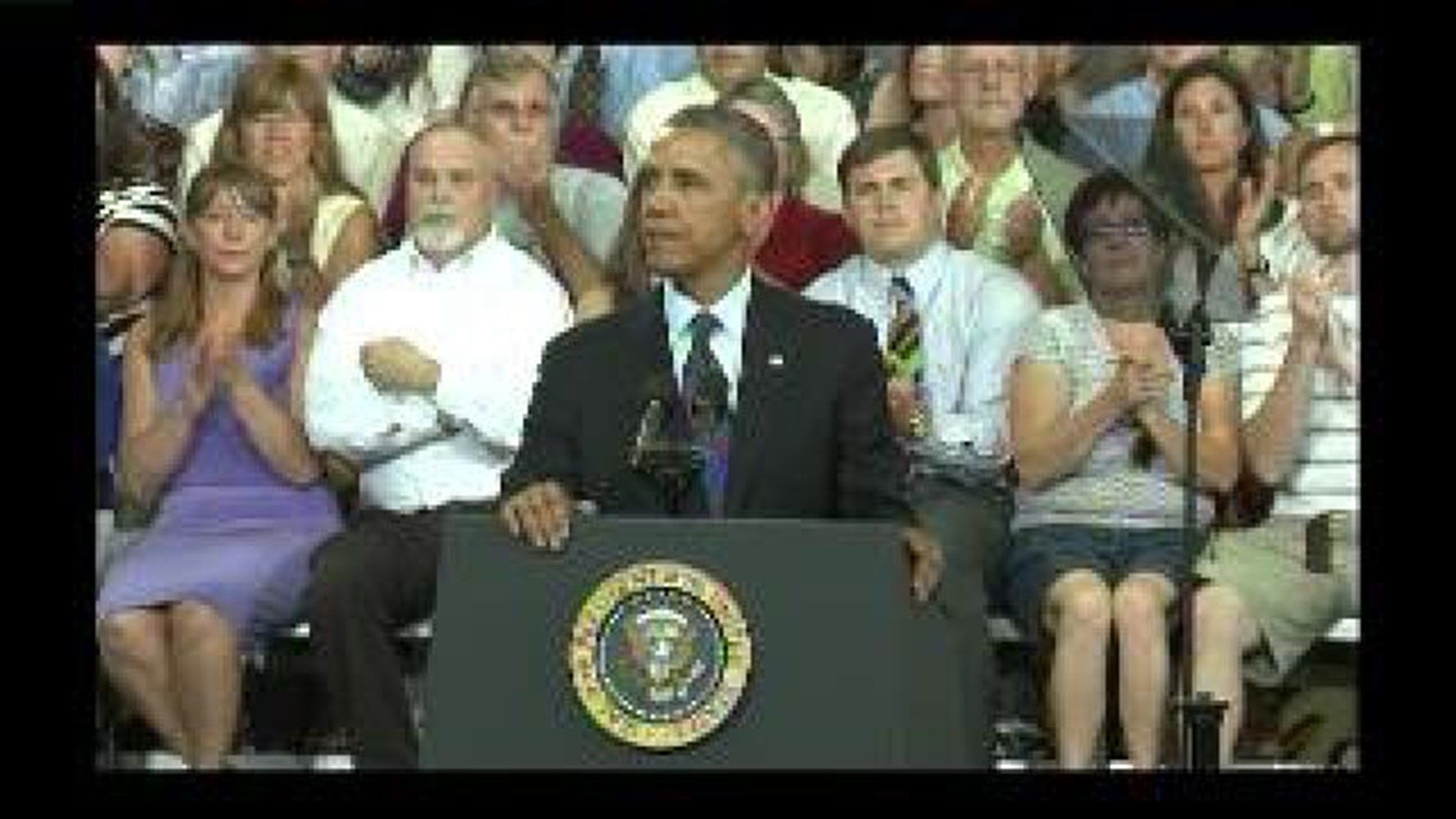 President Obama speaks in Galesburg - clip 5 of 7