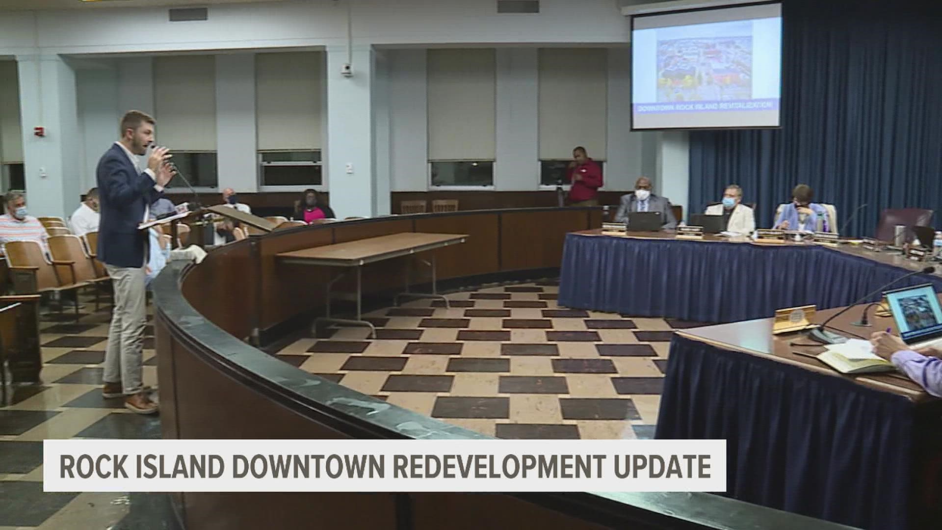At Monday's city council meeting, a representative from the Quad Cities Chamber of Commerce updated aldermen on the project's goals and how it would be paid for.