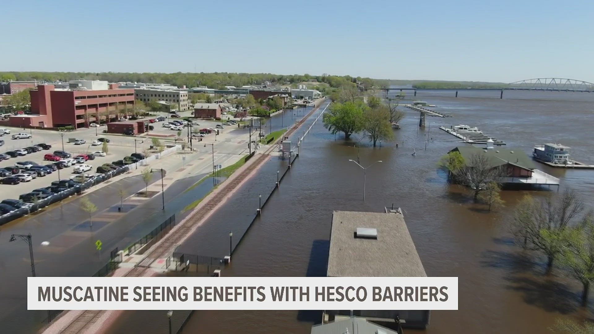 The HESCO walls were built in anticipation of the river levels reaching up to 23 feet.