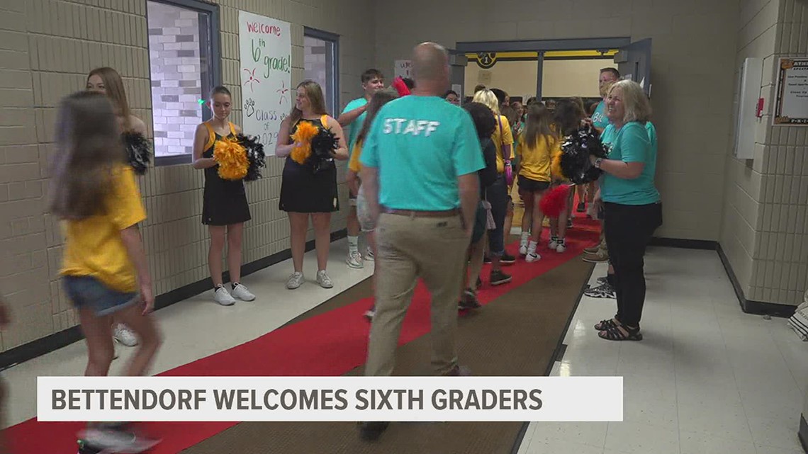 Bettendorf Middle School sixth graders with new program