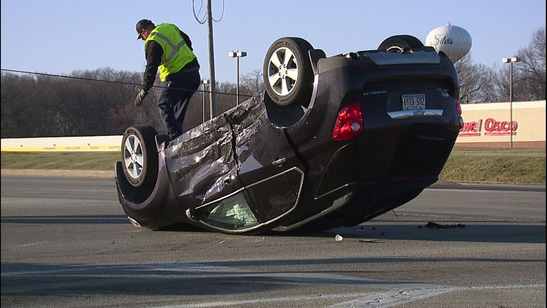 Car flipped over in Silvis with baby inside, no injuries reported