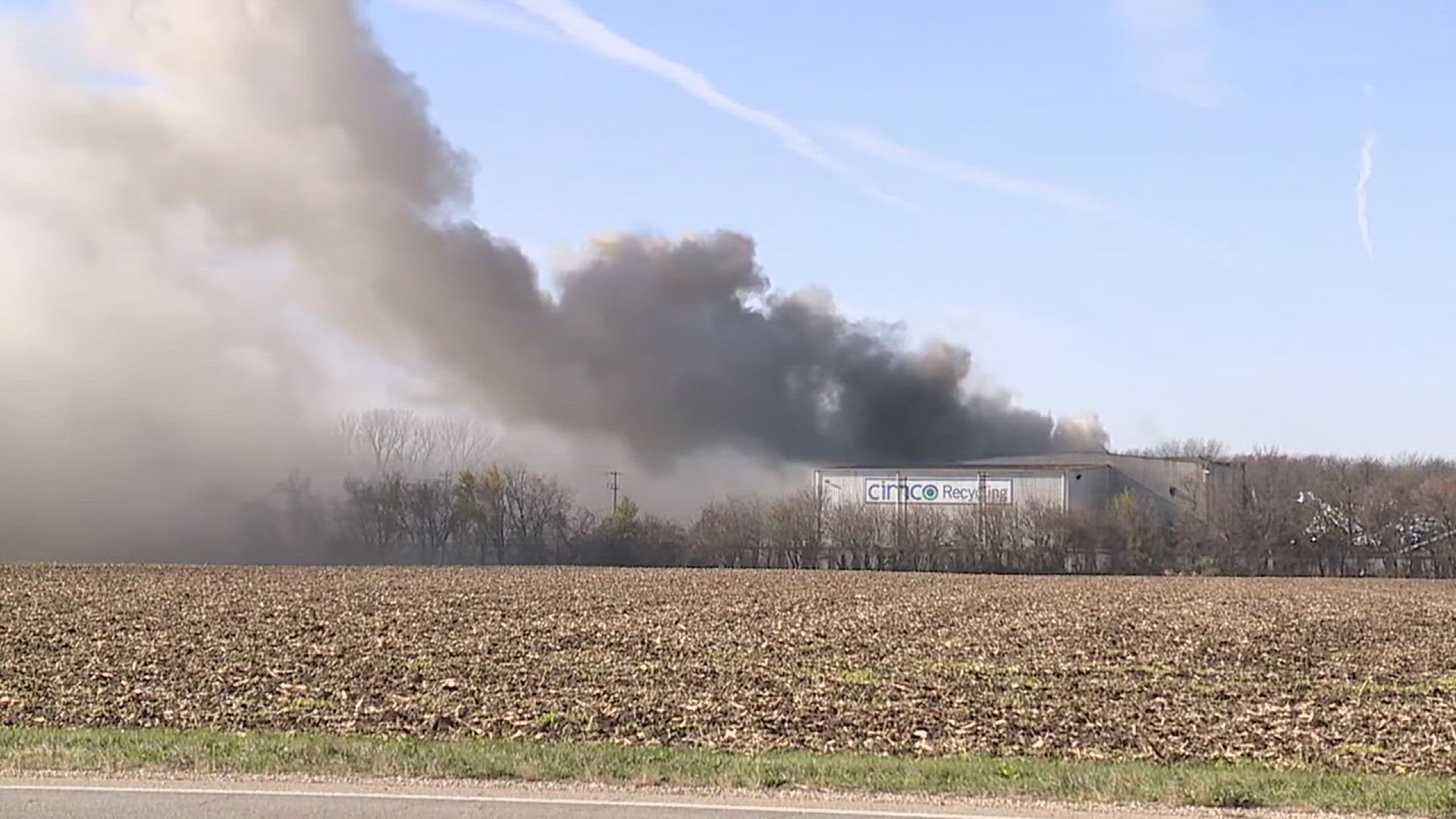 A large fire erupted at the Cimco recycling location in Sterling on Monday morning.