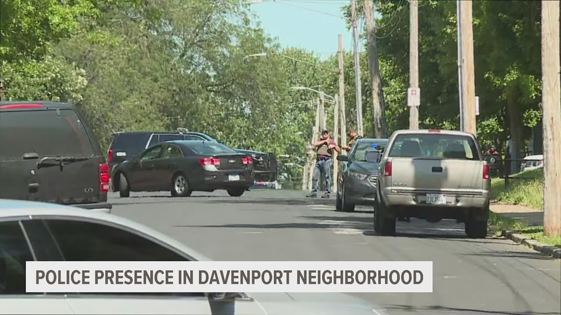 FBI agents and Davenport police officers were at the scene in the 1600 block of 12th Street Wednesday afternoon.