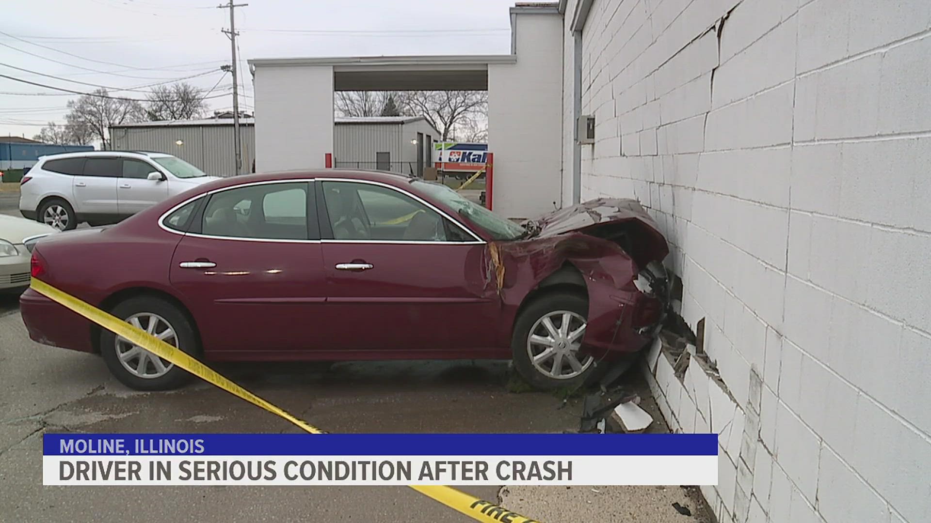 Police said that the driver suffered a medical emergency that caused her to crash into a building on 39th Avenue.