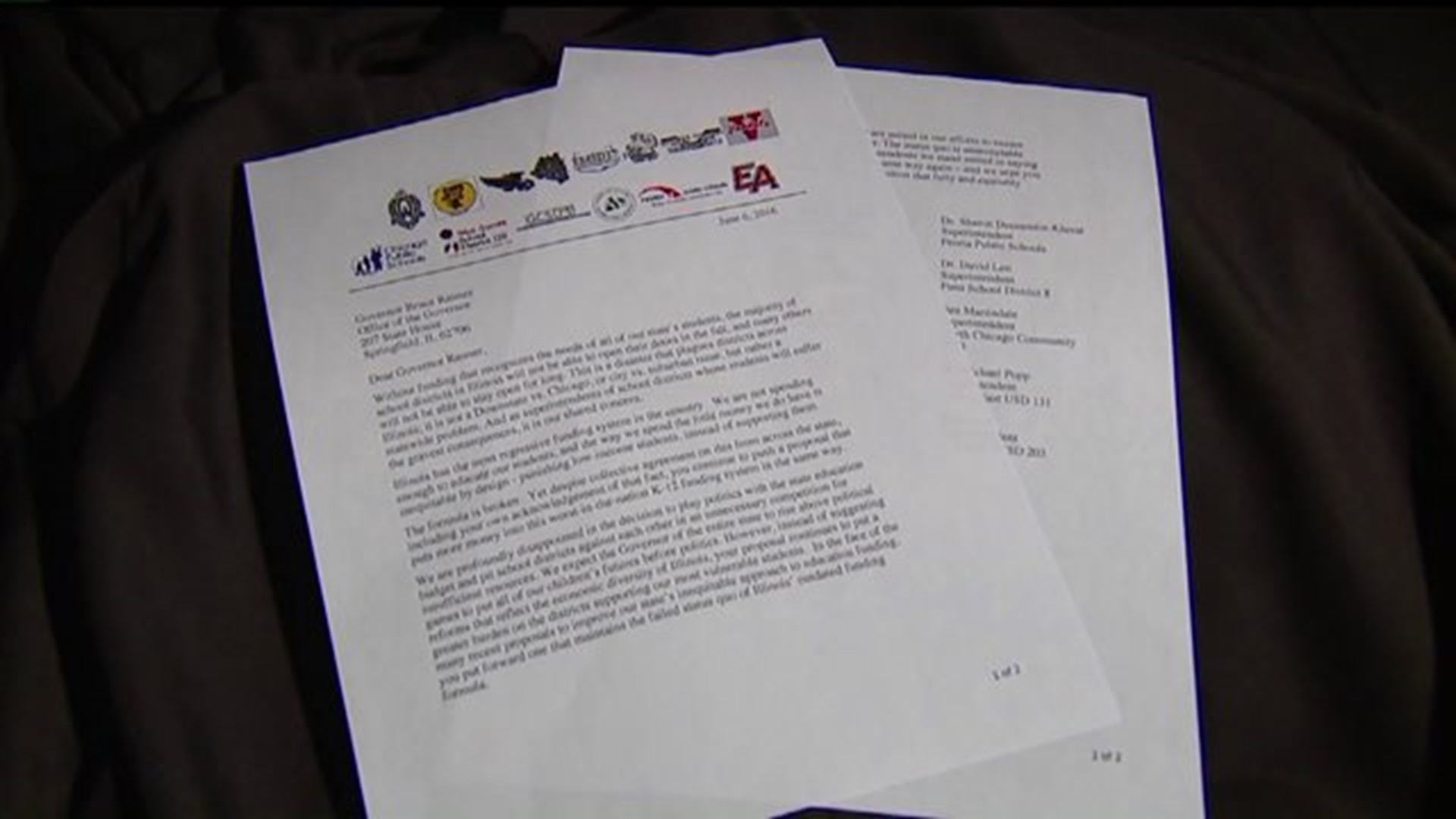 IL Superintendents Send Letter to Gov. Rauner