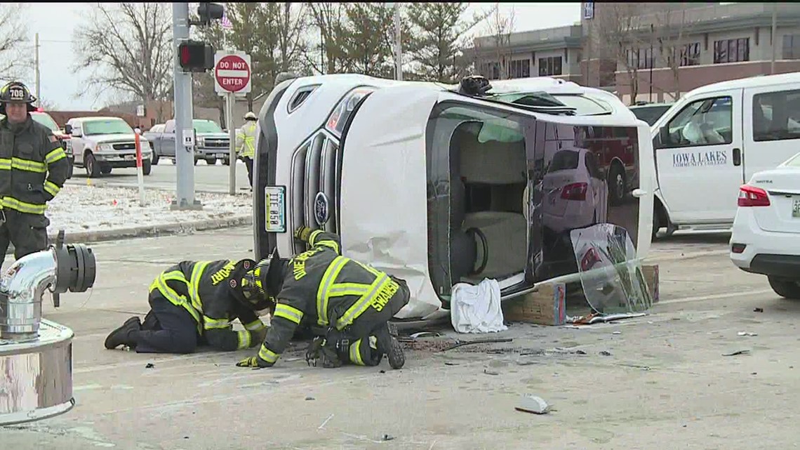Car flips over in threevehicle Brady Street crash