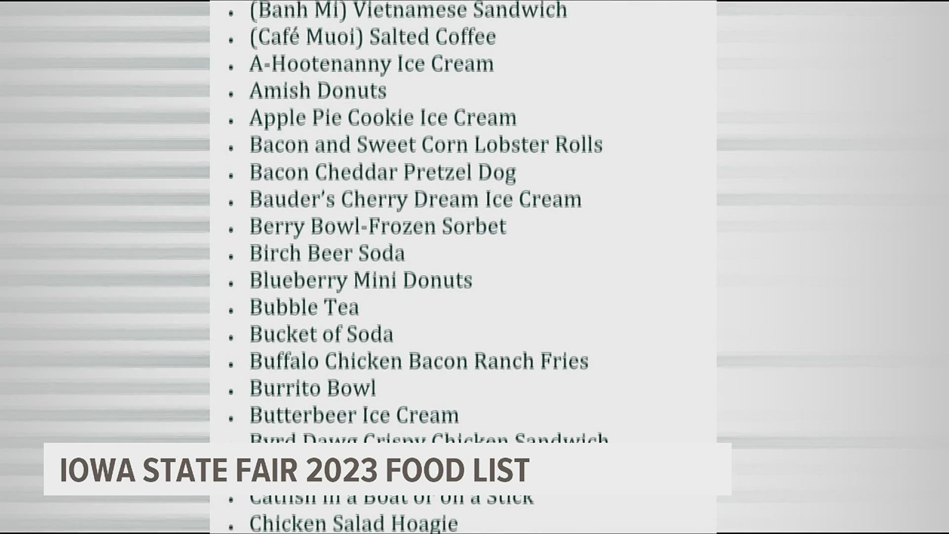 Food list for 2023 Iowa State Fair announced