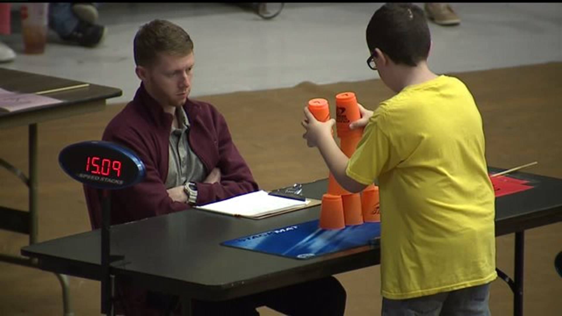 Moline school participates in cupstacking competition