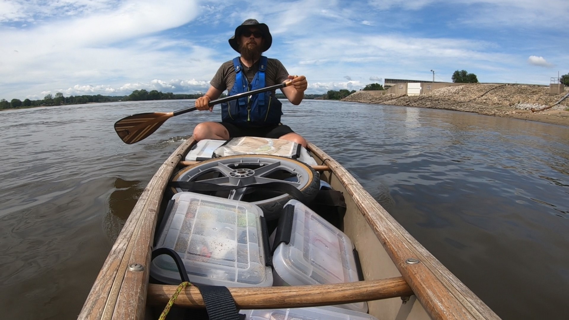 Robin Garwood started his canoe journey down the river May 30 and passed through the Quad Cities on July 7.