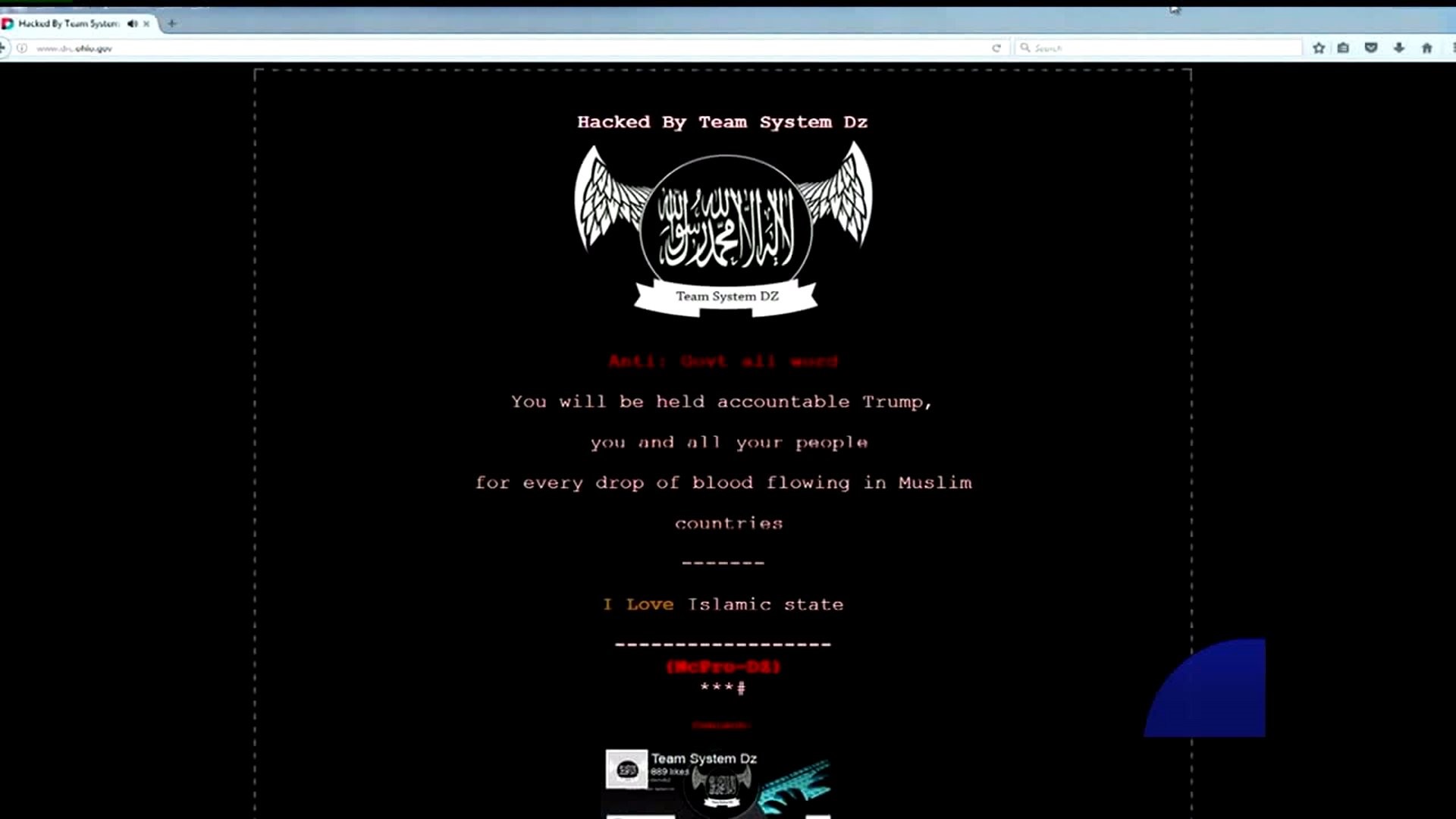 Government websites hacked
