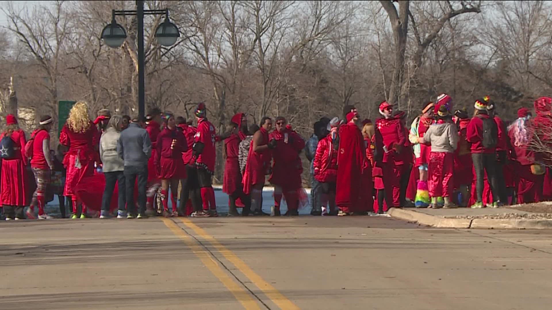 Moline streets were a sea of red Saturday afternoon during the 11th annual Red Dress Run benefitting Clock Inc.