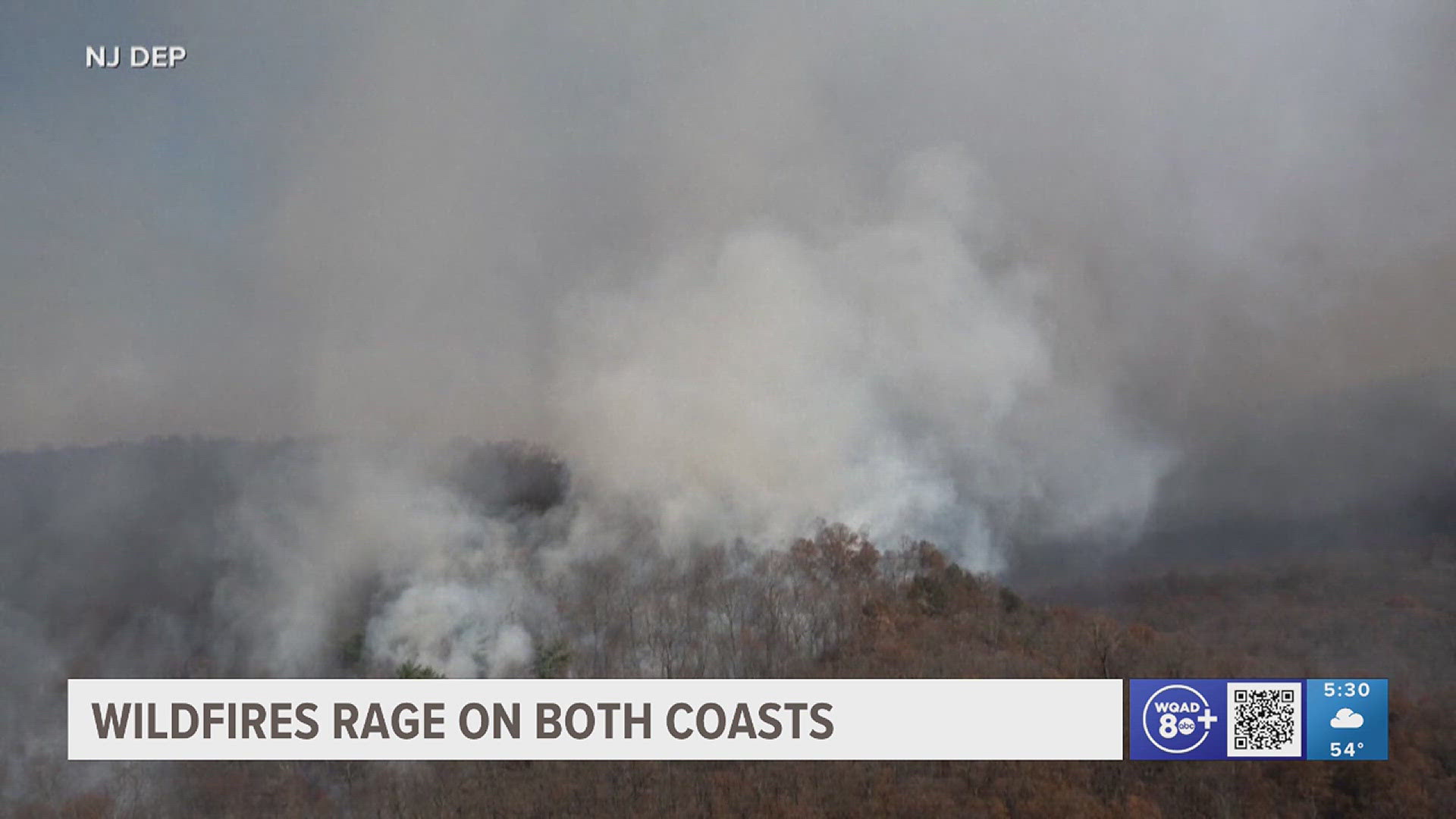 Dozens of homes have been reduced to rubble in California while a firefighter on the East Coast was killed while trying to battle the flames. 