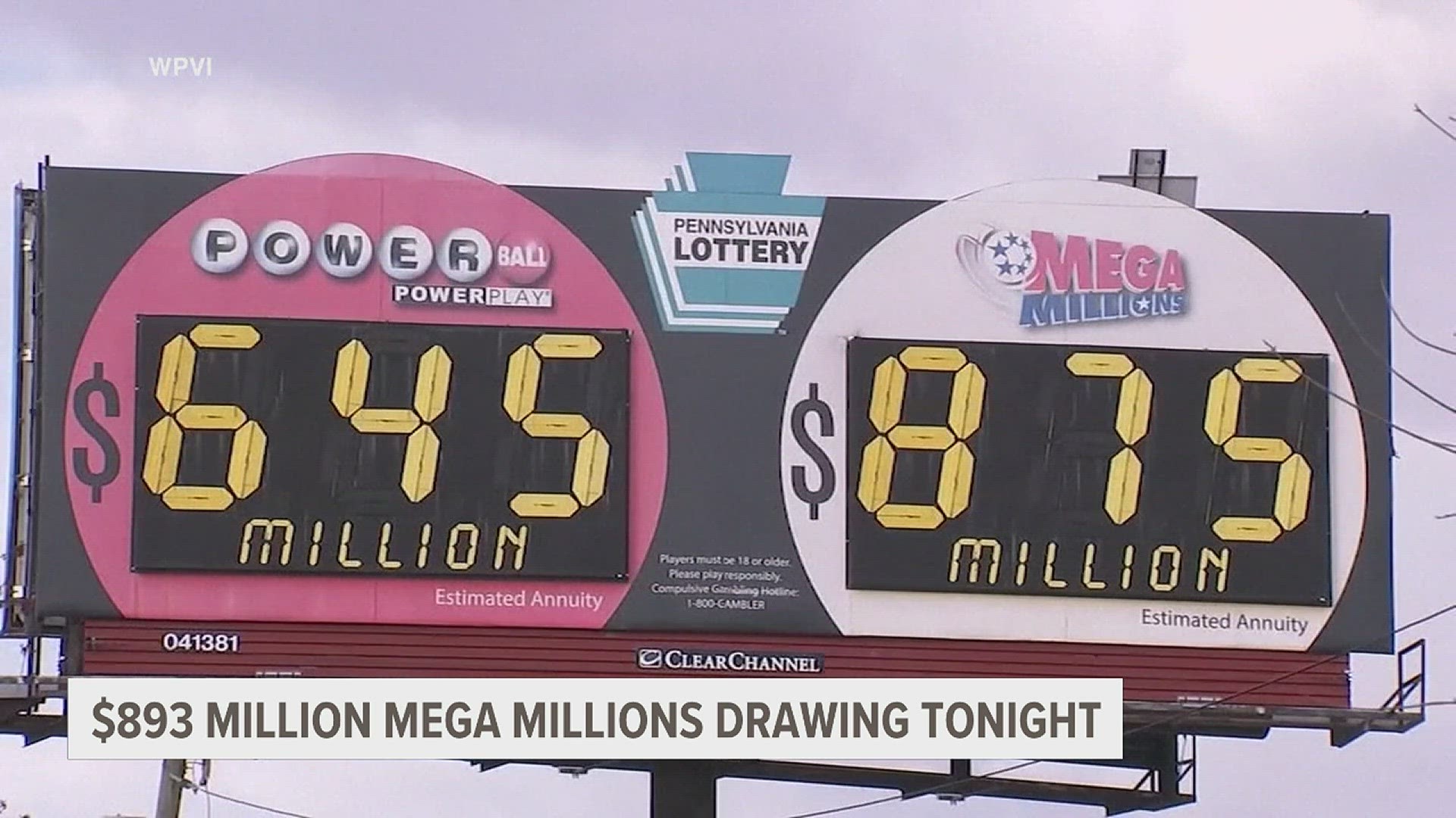 Tuesday night's Mega Millions drawing is at $893 million with the Powerball not far behind at $687 million.