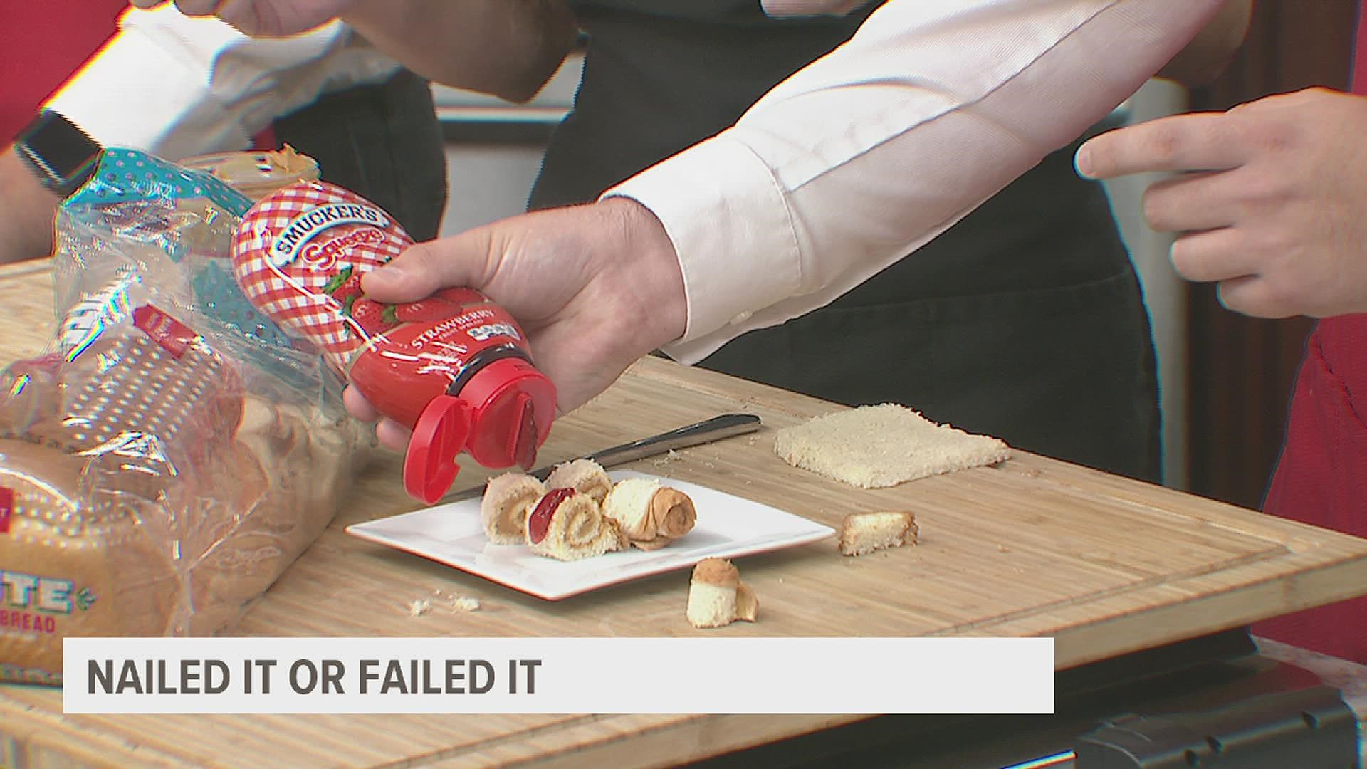 Turn your kid's traditional peanut butter and jelly sandwich into a fun-to-eat sushi-like roll.