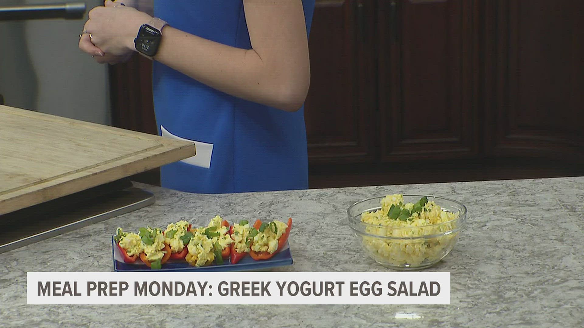 Low in calories but high in flavor: it's the delicious twist on the classic egg salad! This recipe swaps mayo out for Greek yogurt for an added health boost.