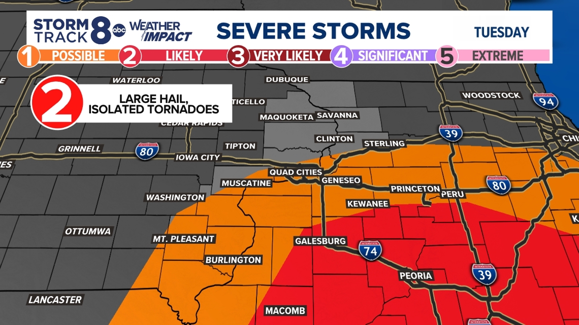 Severe thunderstorms forecast for Quad Cities Tuesday | wqad.com