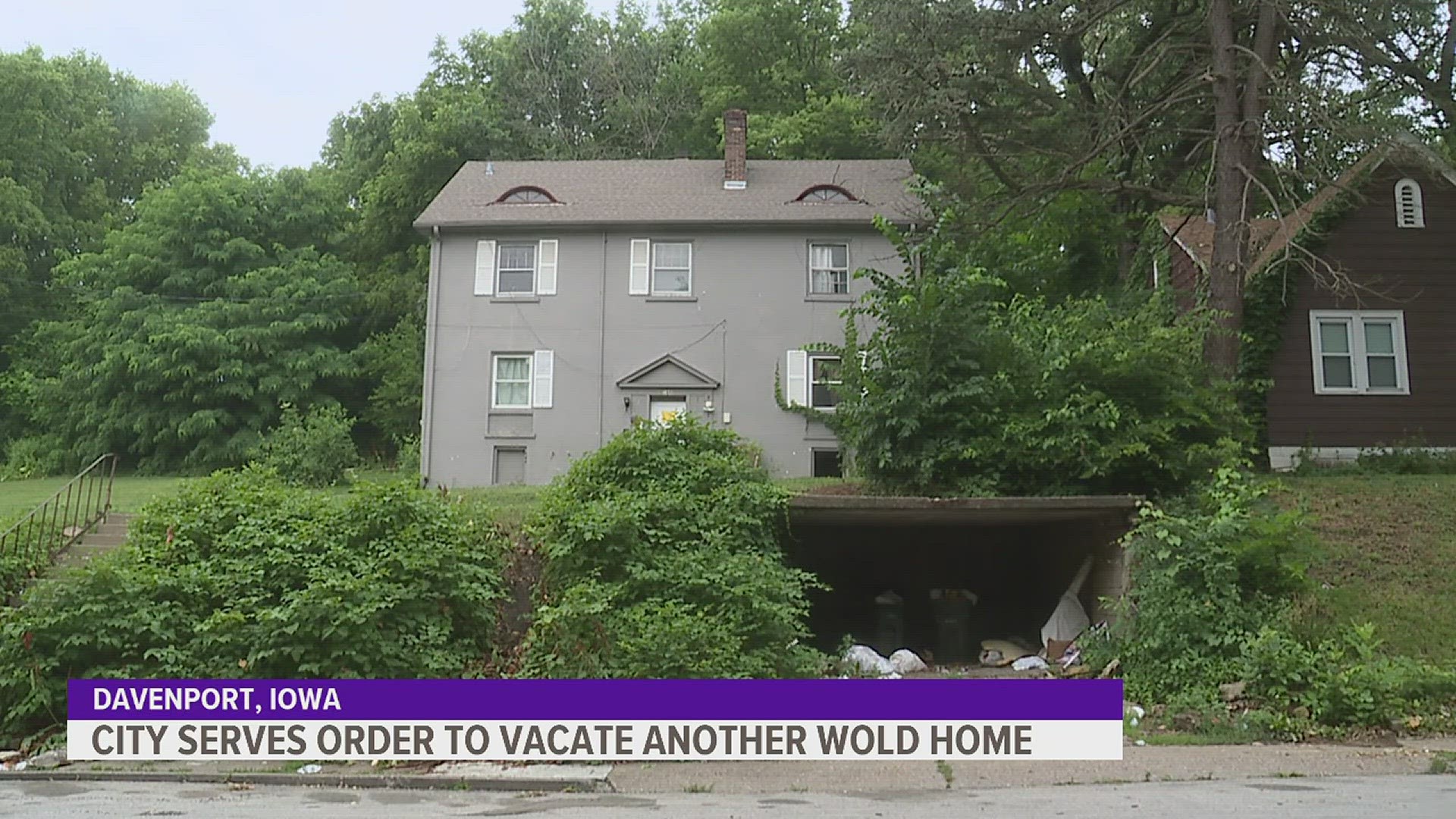 The home, found at 1440 Jersey Ridge Rd., had a list of violations posted on its door June 29.