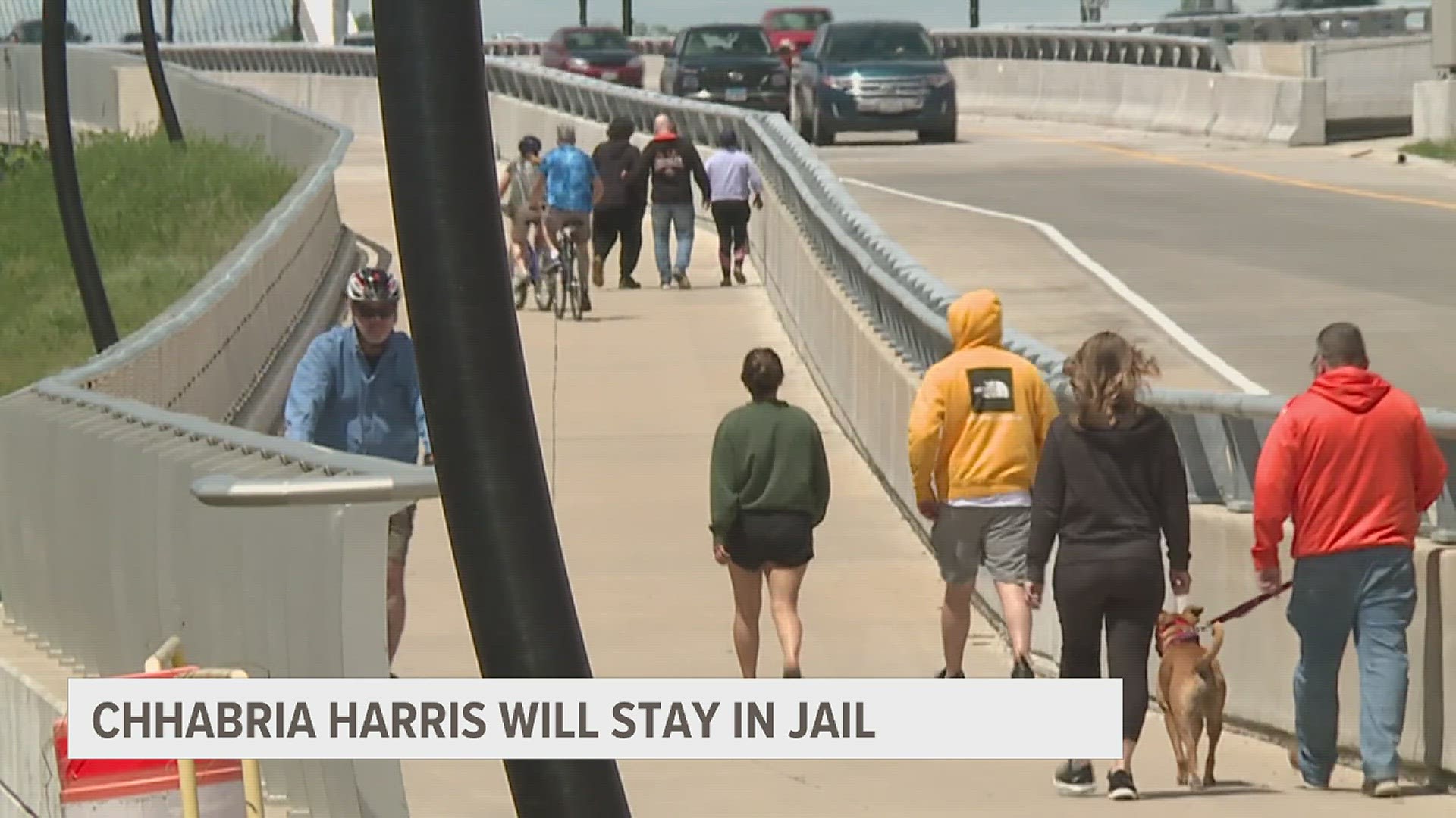 Chhabria Harris remains in prison for the murder of two people on the I-74 pedestrian bridge. Her lawyer filing a petition for release, which the judge denied.