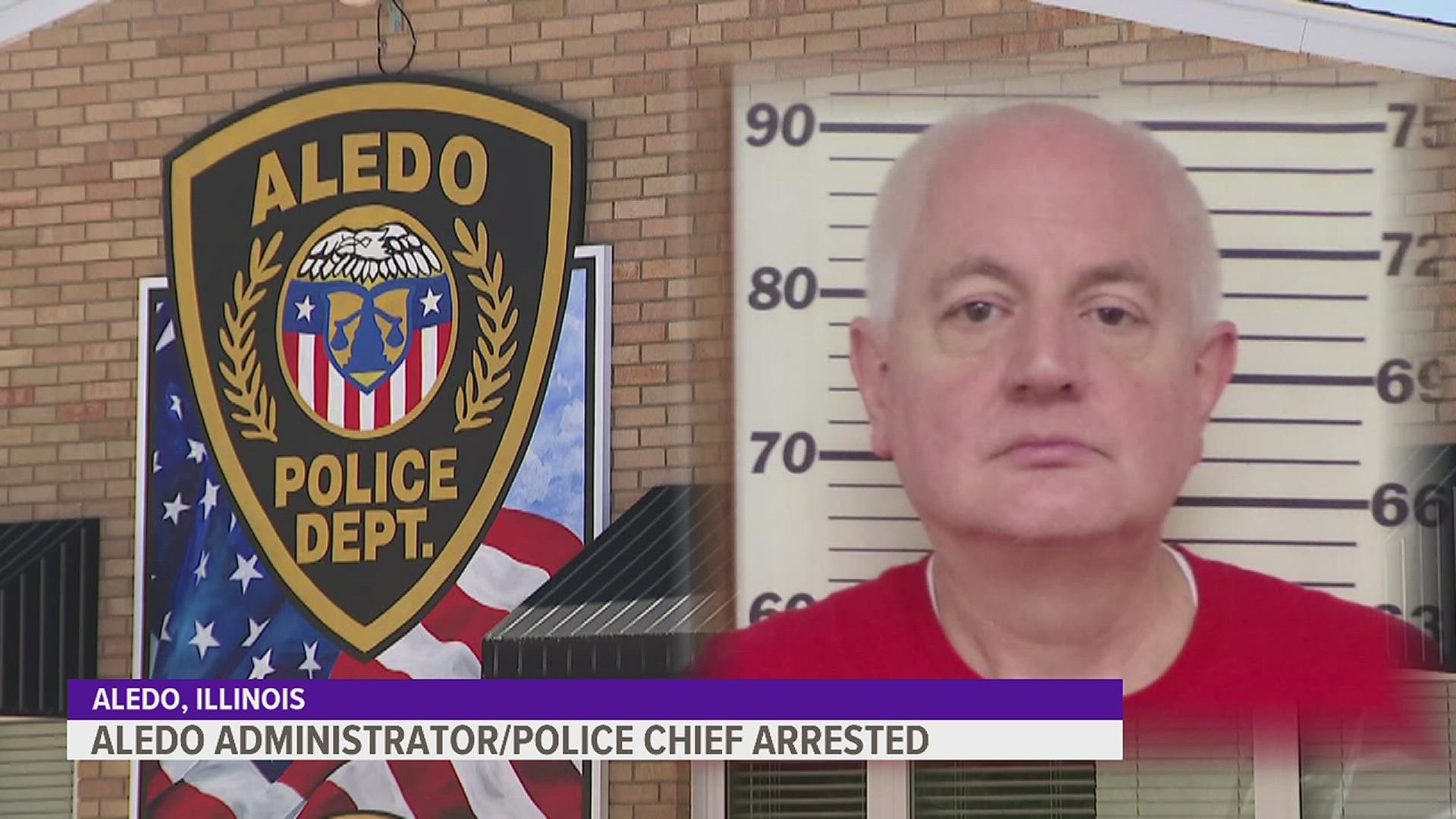 The arrested chief, Christopher Sullivan, also worked as Aledo's City Administrator, and the City has yet to appoint anyone to either position in response.