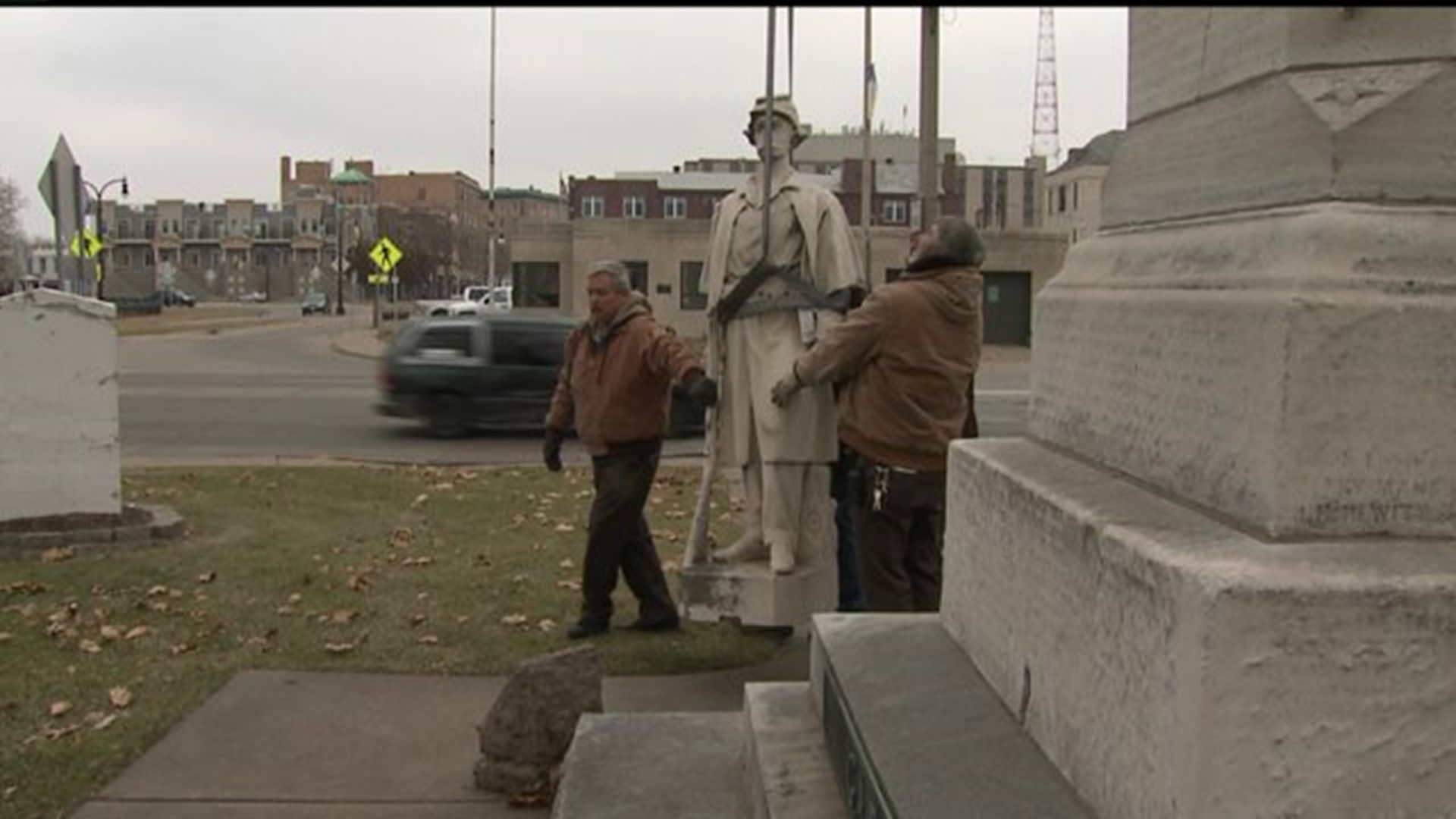 Historic Statue finds Temporary Home