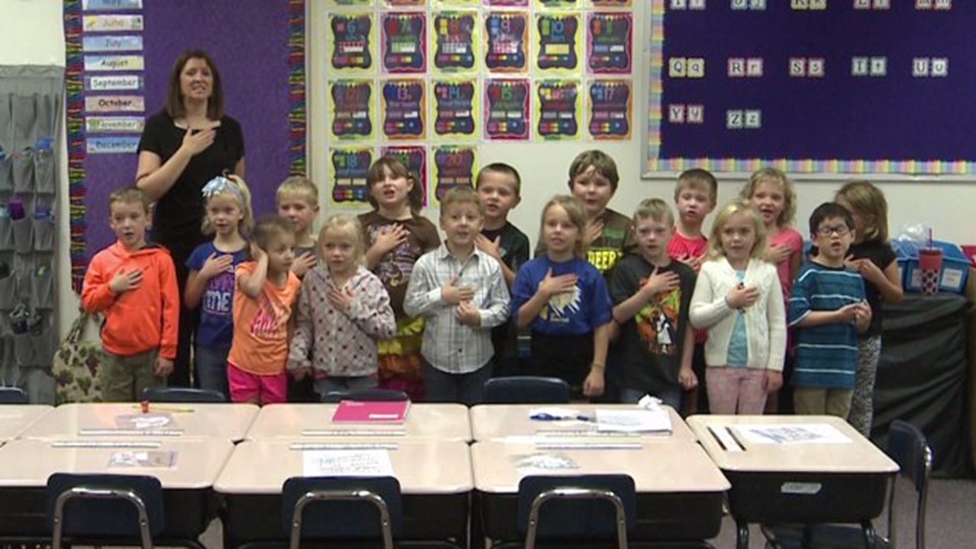 The Pledge from Mrs. Barber`s class at Winola Elementary
