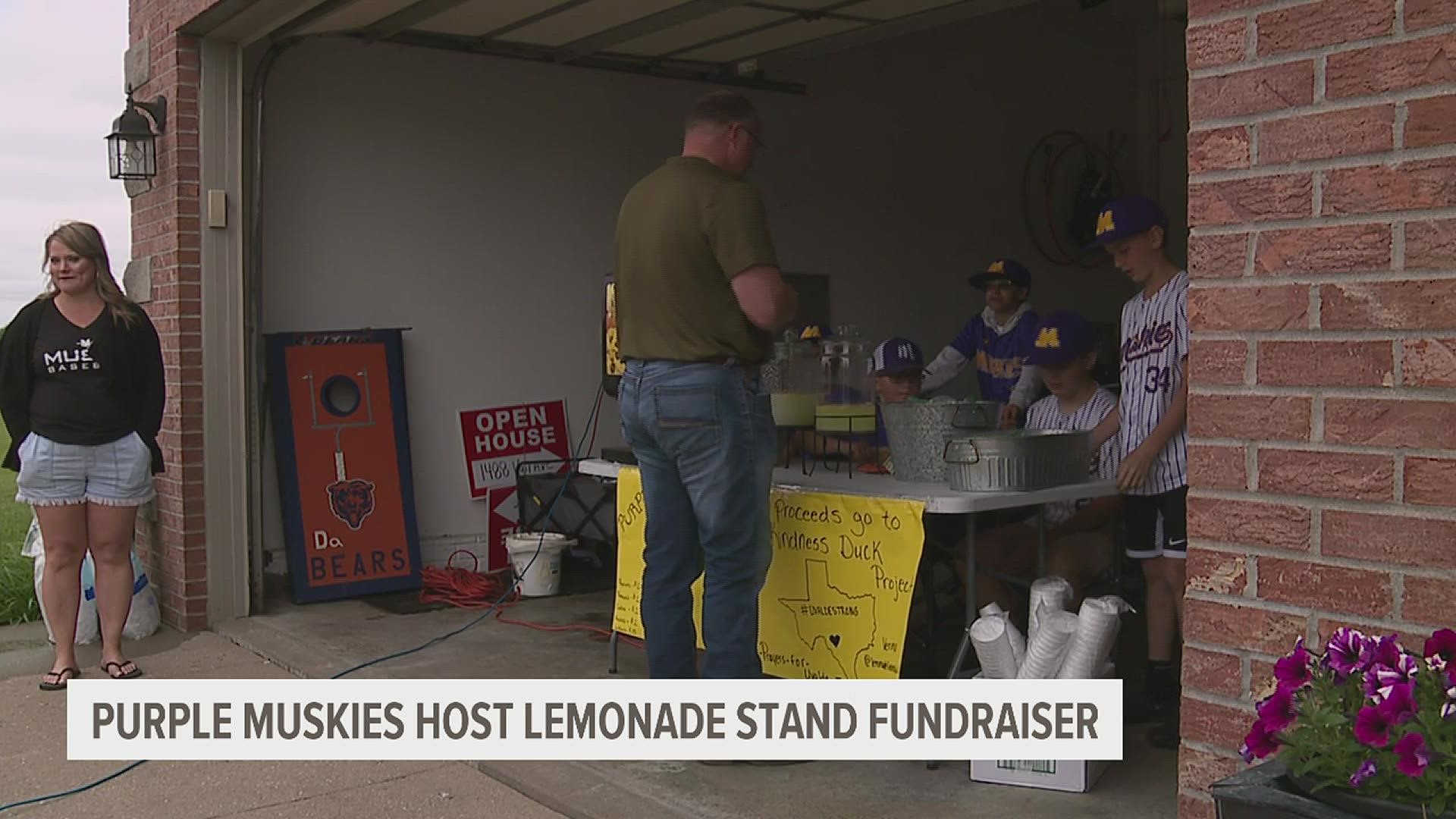 The Purple Muskies showed their love and support in a lemonade stand on Friday with all proceeds going towards the Kindness Duck Project.