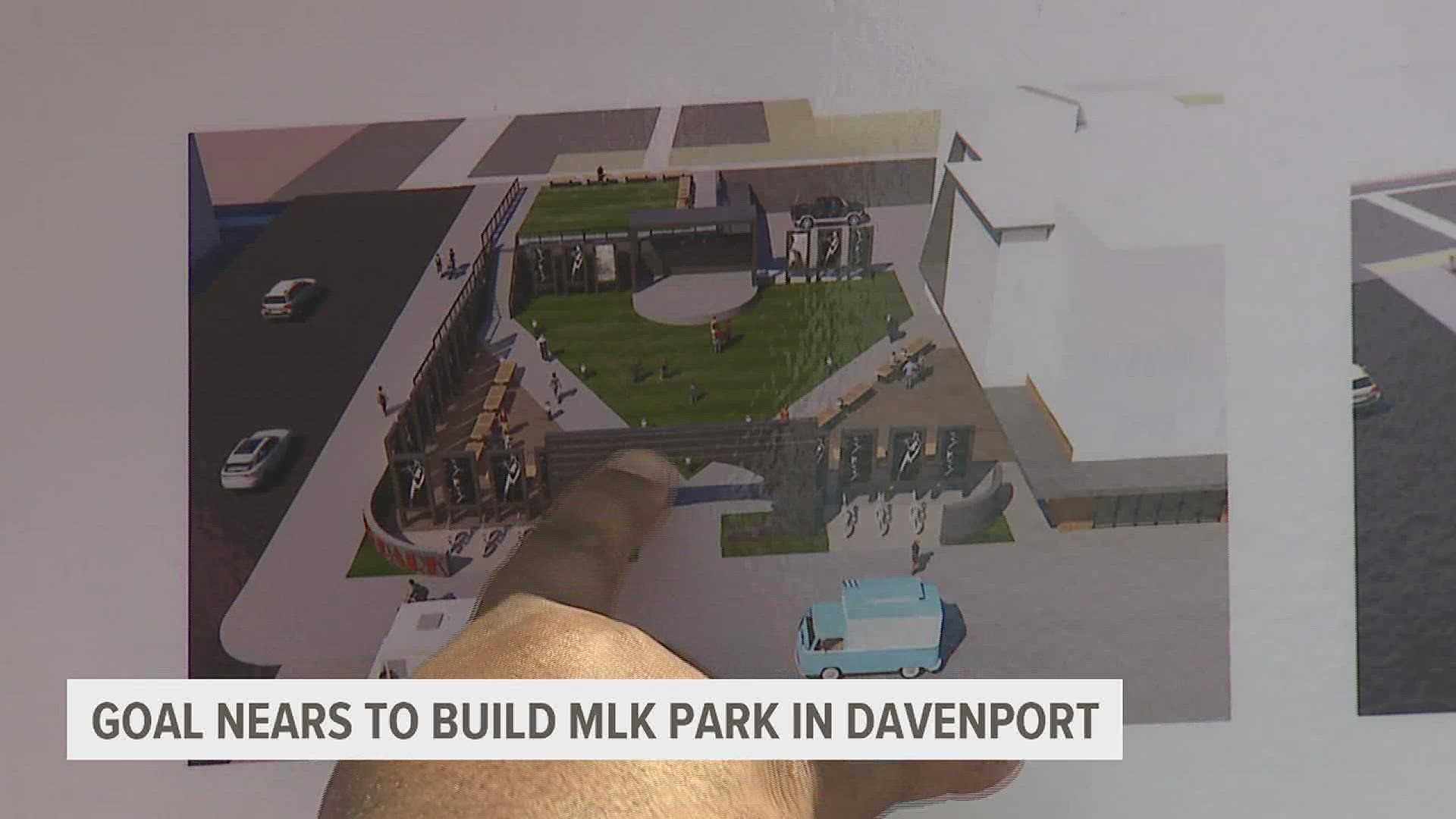 The park is expected to include entertainment, historical exhibits and food trucks located at 5th and Brady streets near downtown Davenport.
