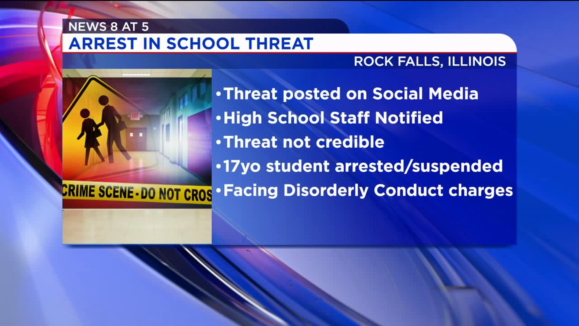 Student suspended after making threats to Rock Falls High School on social media