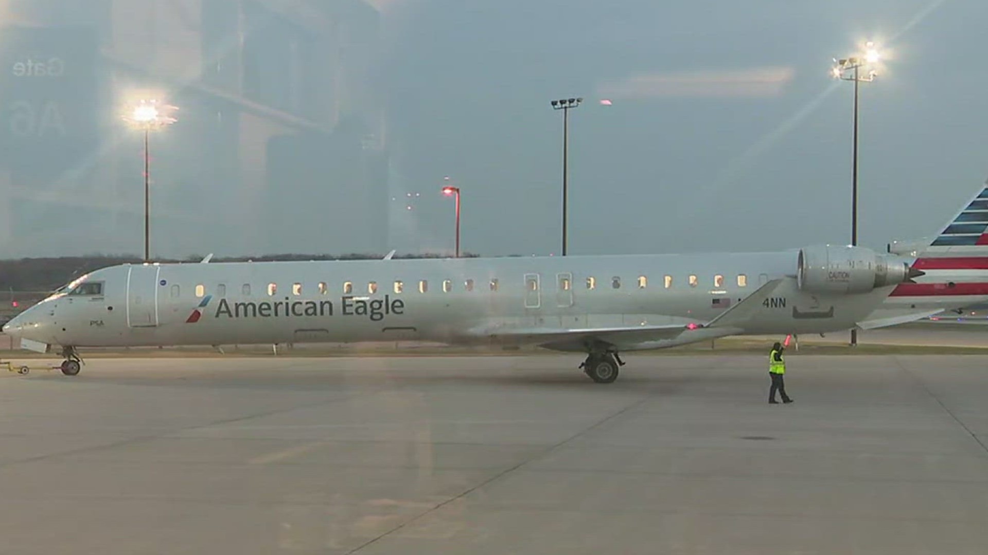 Two 76-seat American Airlines jets set off for Charlotte on Wednesday, the first-ever flight of the airport's newest regular passenger destination.