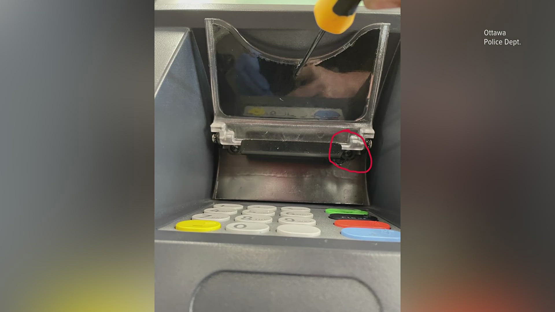 Police found a fake cover installed and a camera in ATM machines across the two towns. Authorities say skimmer devices are often found at ATMs and gas pumps.