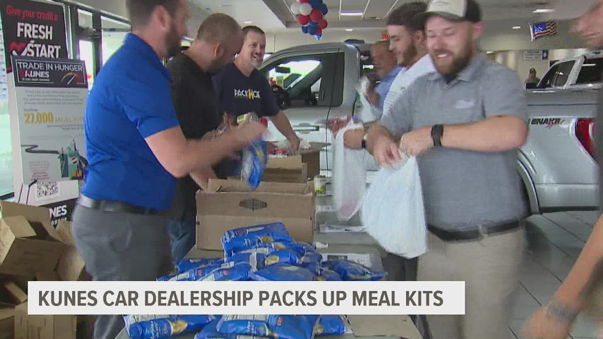 Kunes dealerships in the Quad Cities will donate 576 bags of non-perishable foods to River Bend Food Bank.