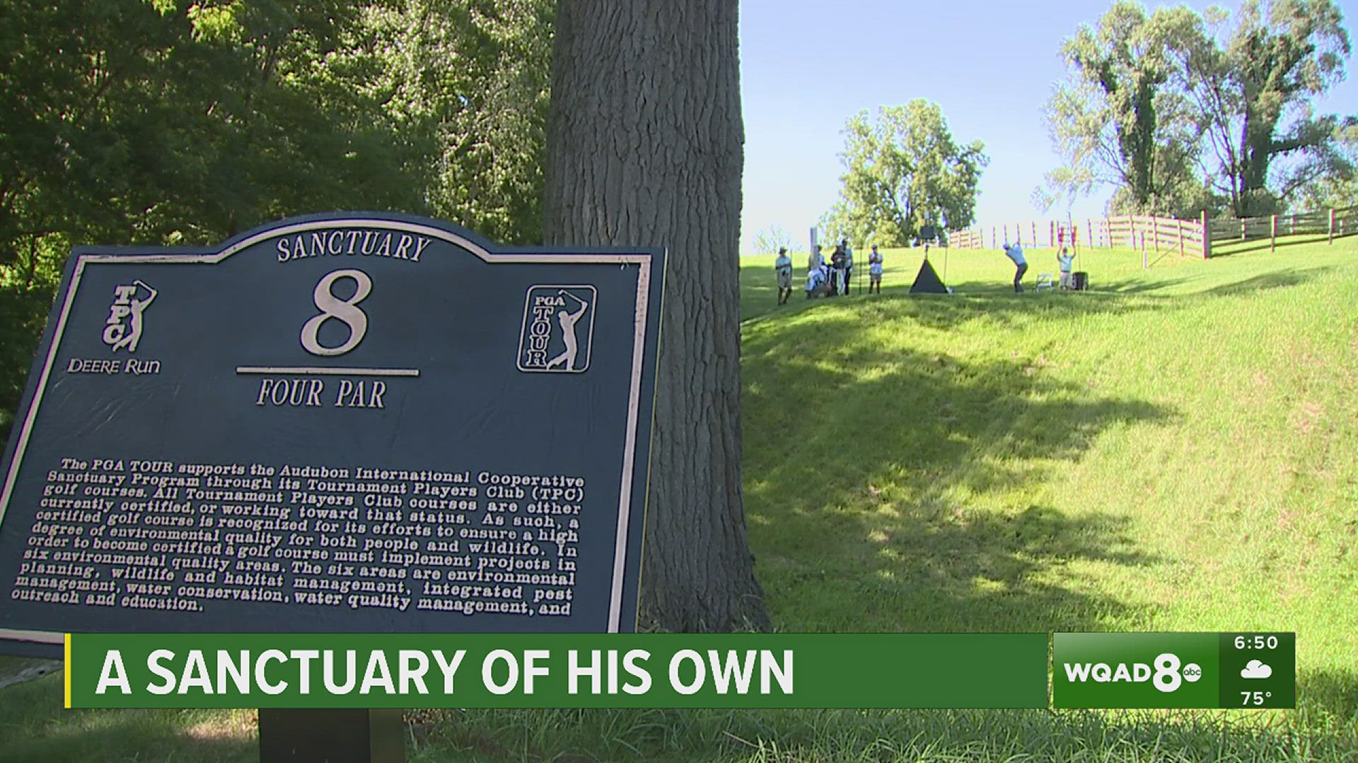 David Keeney spent Friday morning at the John Deere Classic in the peace and quiet of the 8th hole.