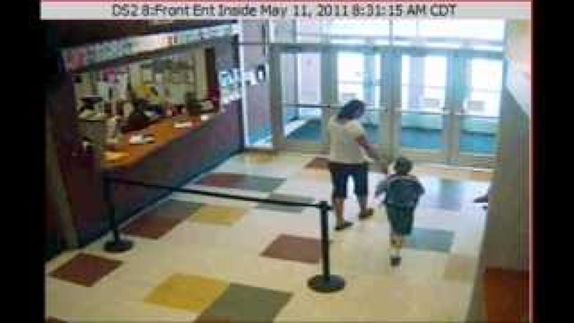 Surveillance Video of Amy Pitzen taking Timmothy Pitzen out of school