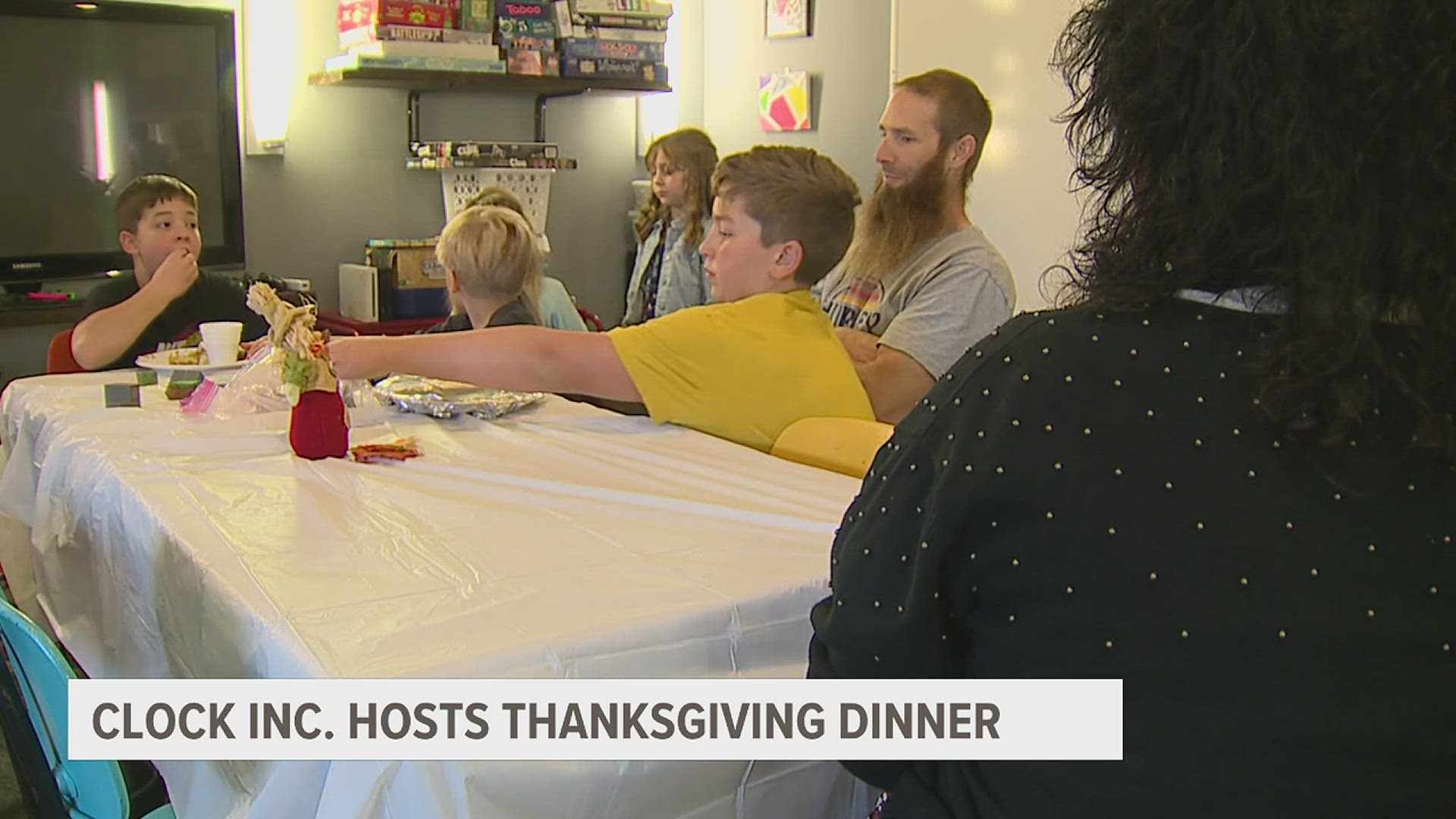 Clock Inc. has hosted Christmas celebrations for a few years. This is the first year they've done a Thanksgiving dinner, which organizers said was a success.