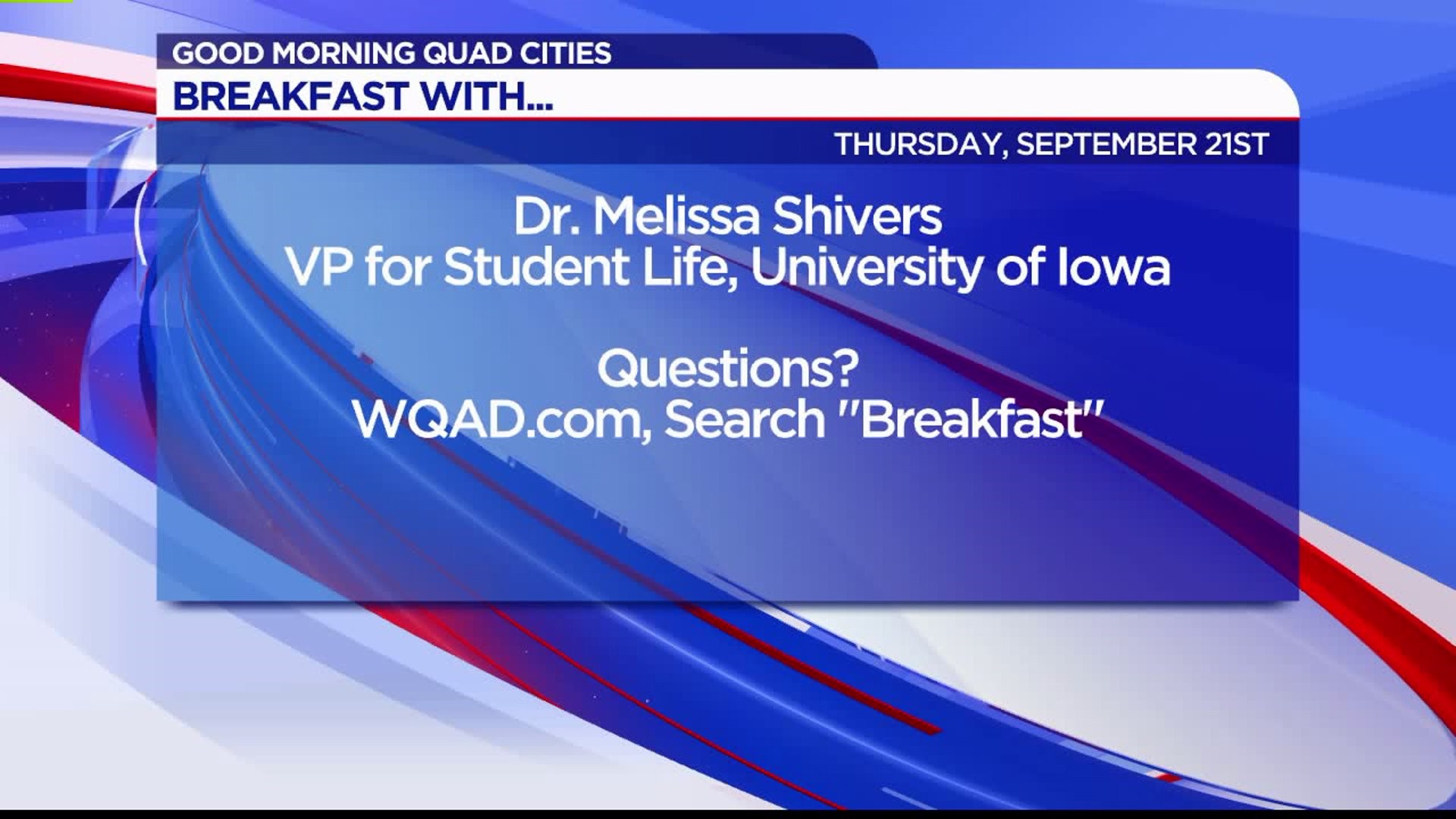 We need YOUR QUESTIONS for the University of Iowa VP for Student Life