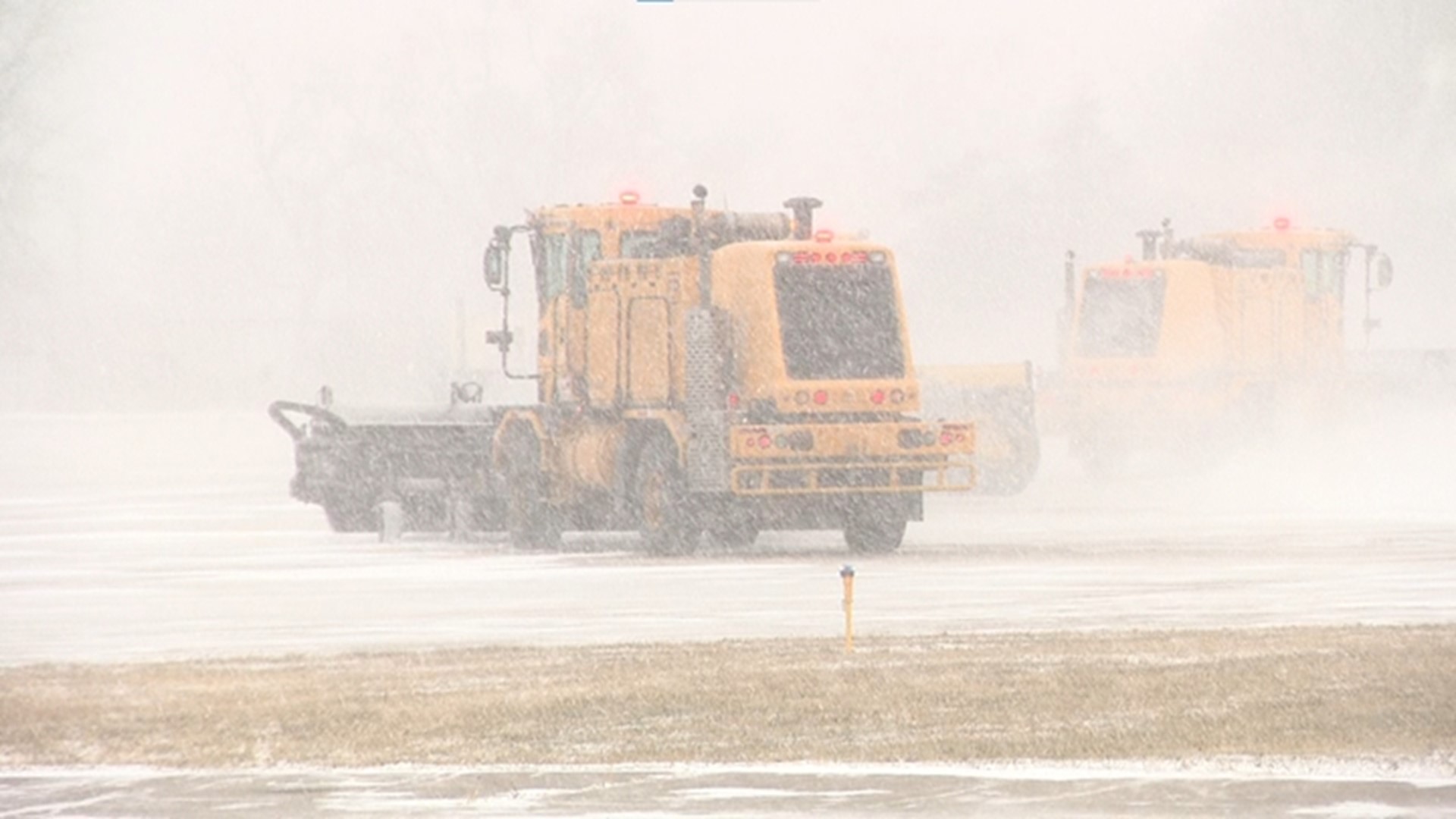 Crews started working at about 5 a.m. Thursday clearing snow from the main runway at the airport. Crews expect to return late Thursday for more 12-hour shifts.