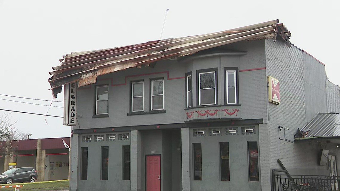 Moline's Belgrade bar now without a roof after Tuesday's devastating storms