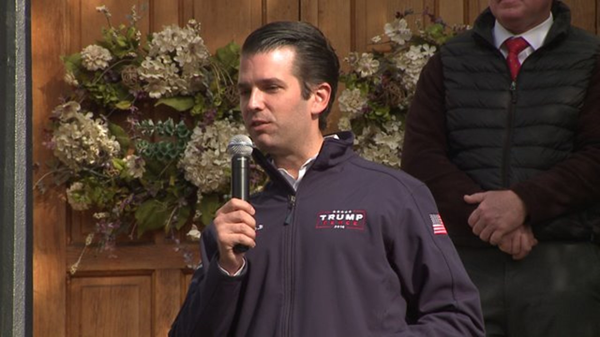 Donald Trump Jr makes final Iowa pit stop in Burlington to rally Trump supporters
