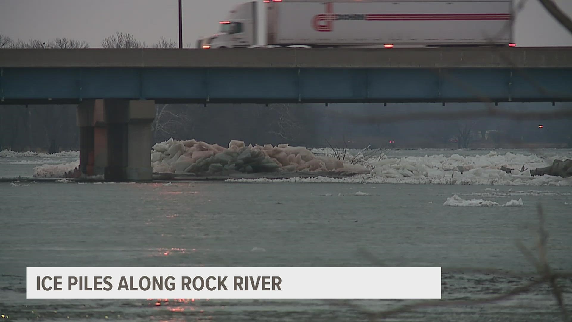 There aren't any problems with the ice piles right now, but if conditions continue, ice jams could form.