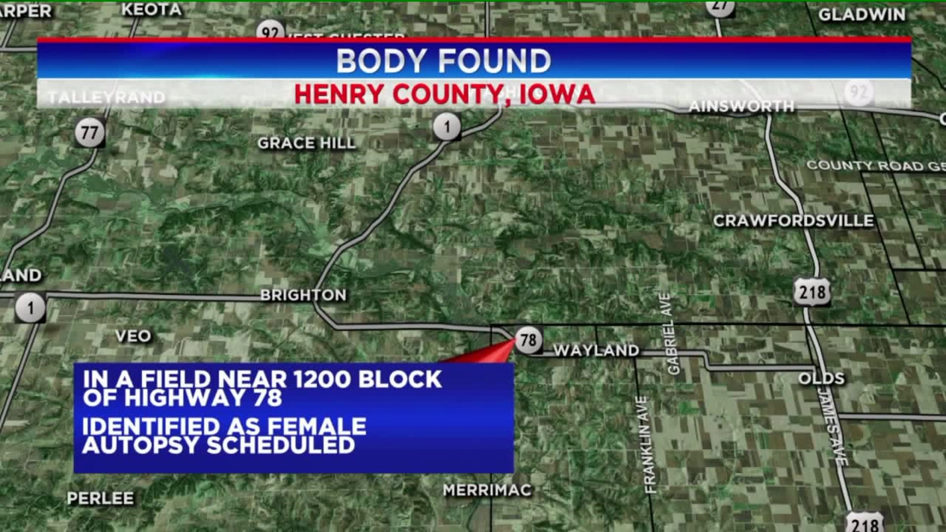 Henry County, IA: Dead body found in field, what we know