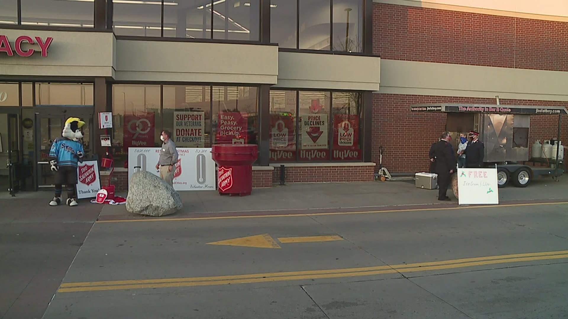 The Salvation Army said at the kickoff event in Bettendorf all volunteer bell ringers will wear masks, and the kettles will be sanitized regularly.