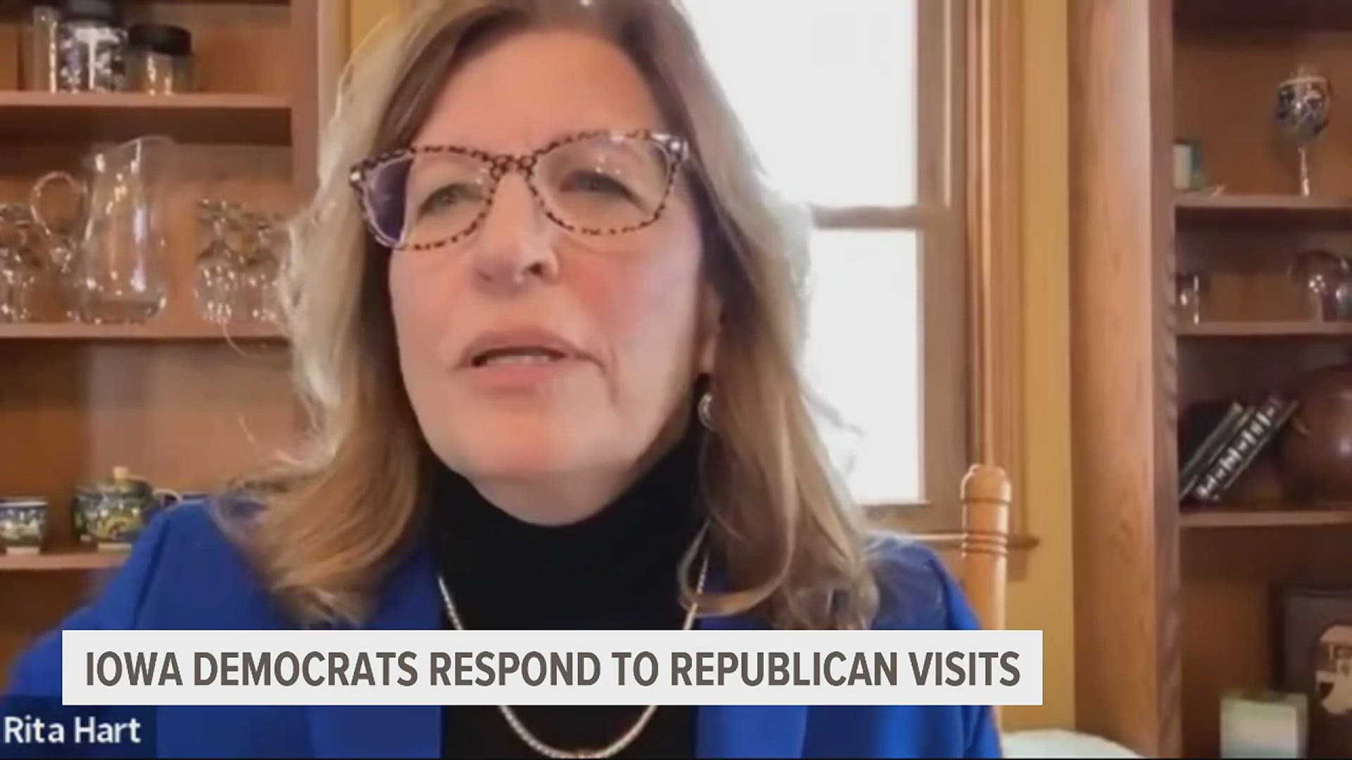 The Iowa Democratic Party chairwoman also commented on Trump's visit, saying that he doesn't know anything about education.