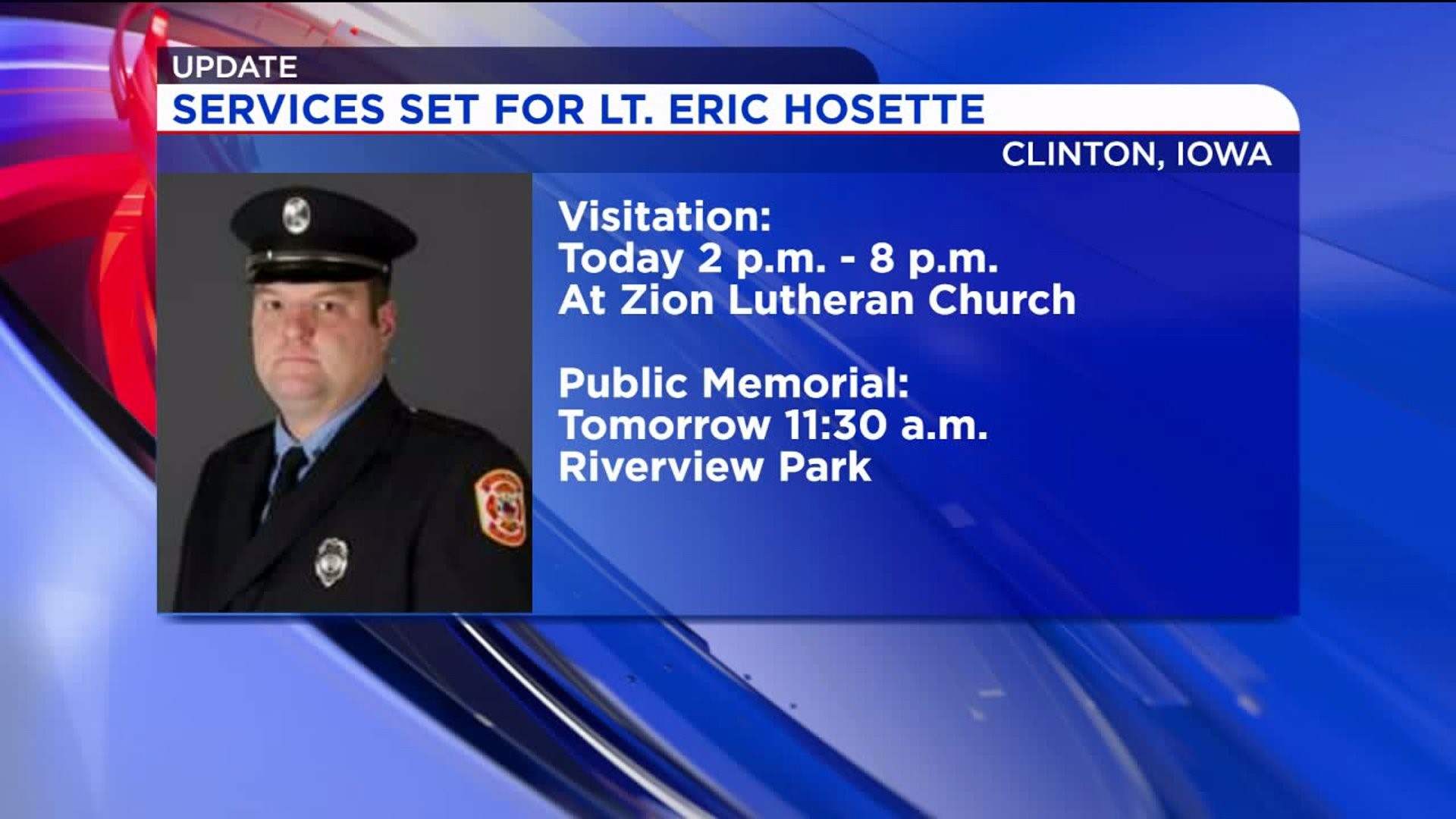Funeral arrangments made for Lt. Hosette