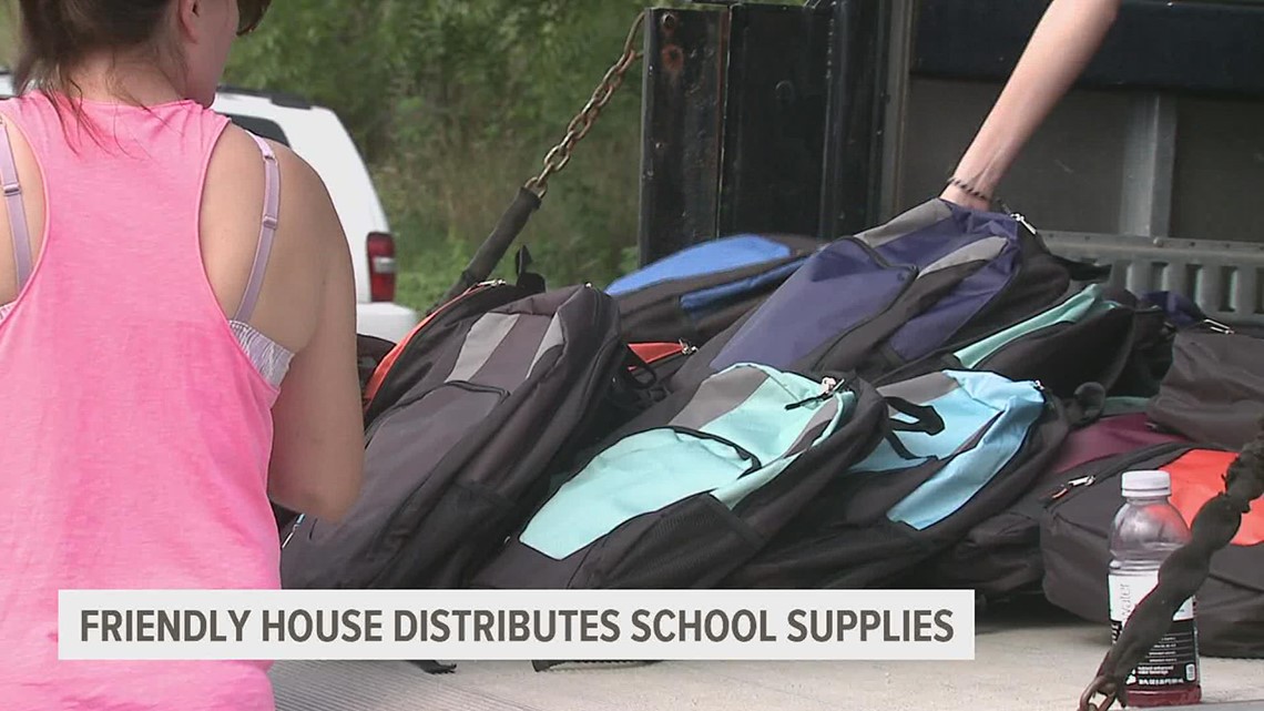 Davenport's Friendly House gives out 350 backpacks, other school supplies at Thursday drive