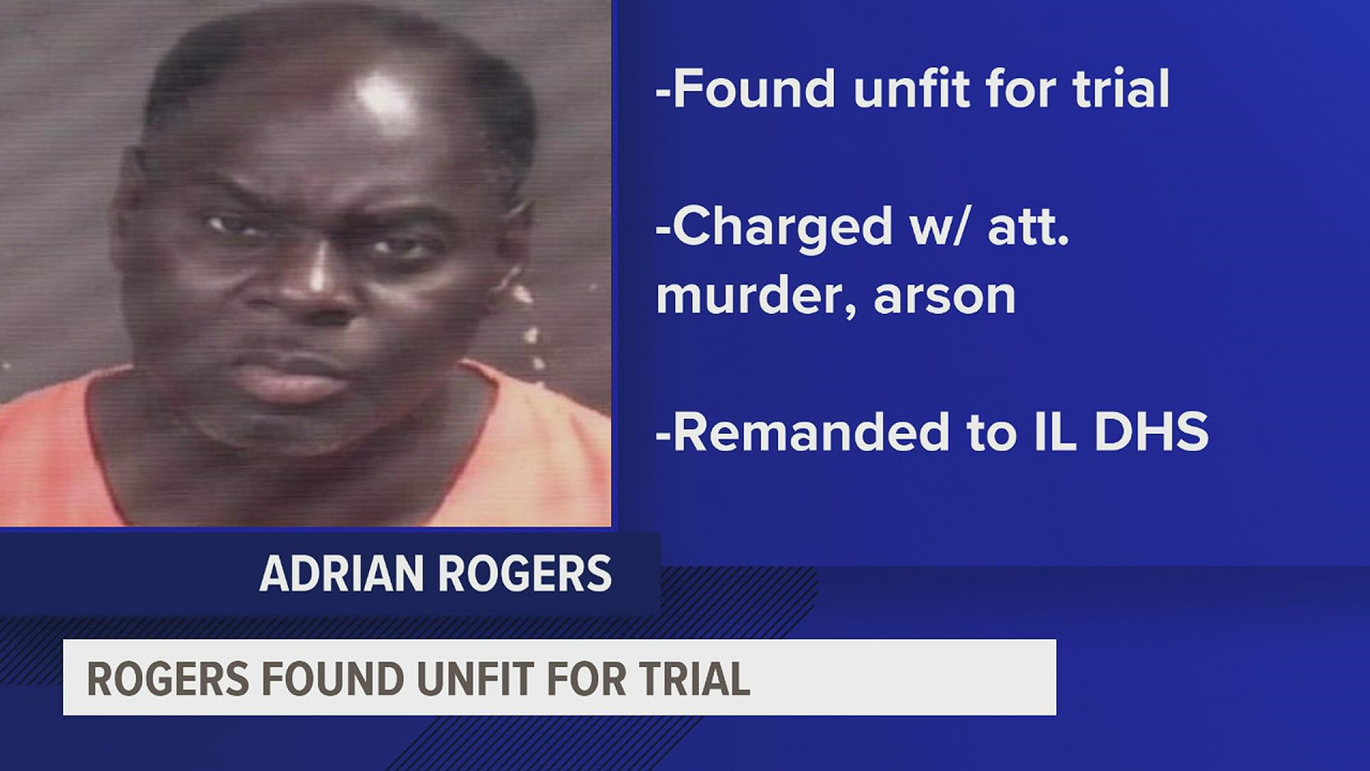 Adrian Rogers' hearing was held in the Rock Island jail for "the defendant and jail personnel's safety" on Wednesday afternoon.